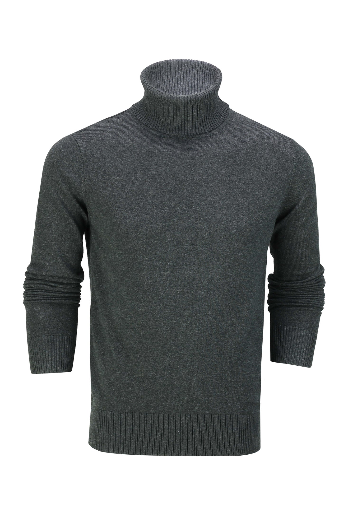 ROLL NECK JUMPER LIGHTWEIGHT STRETCH COTTON, GREY