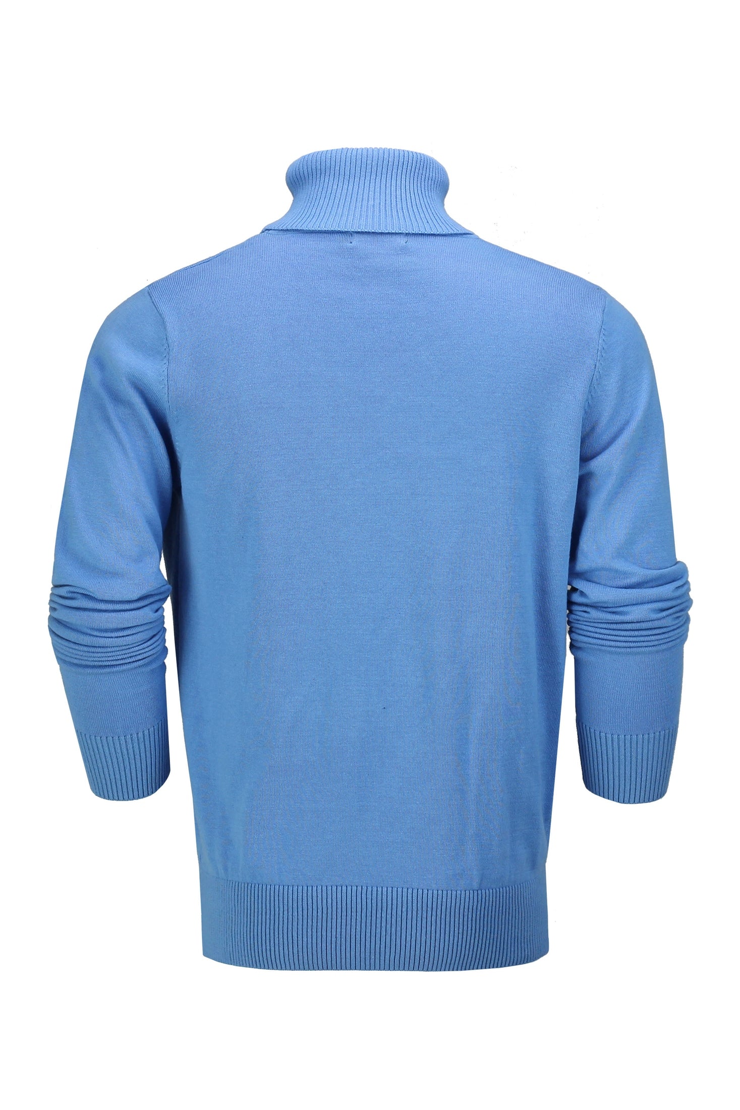 ROLL NECK JUMPER LIGHTWEIGHT STRETCH COTTON, BLUE