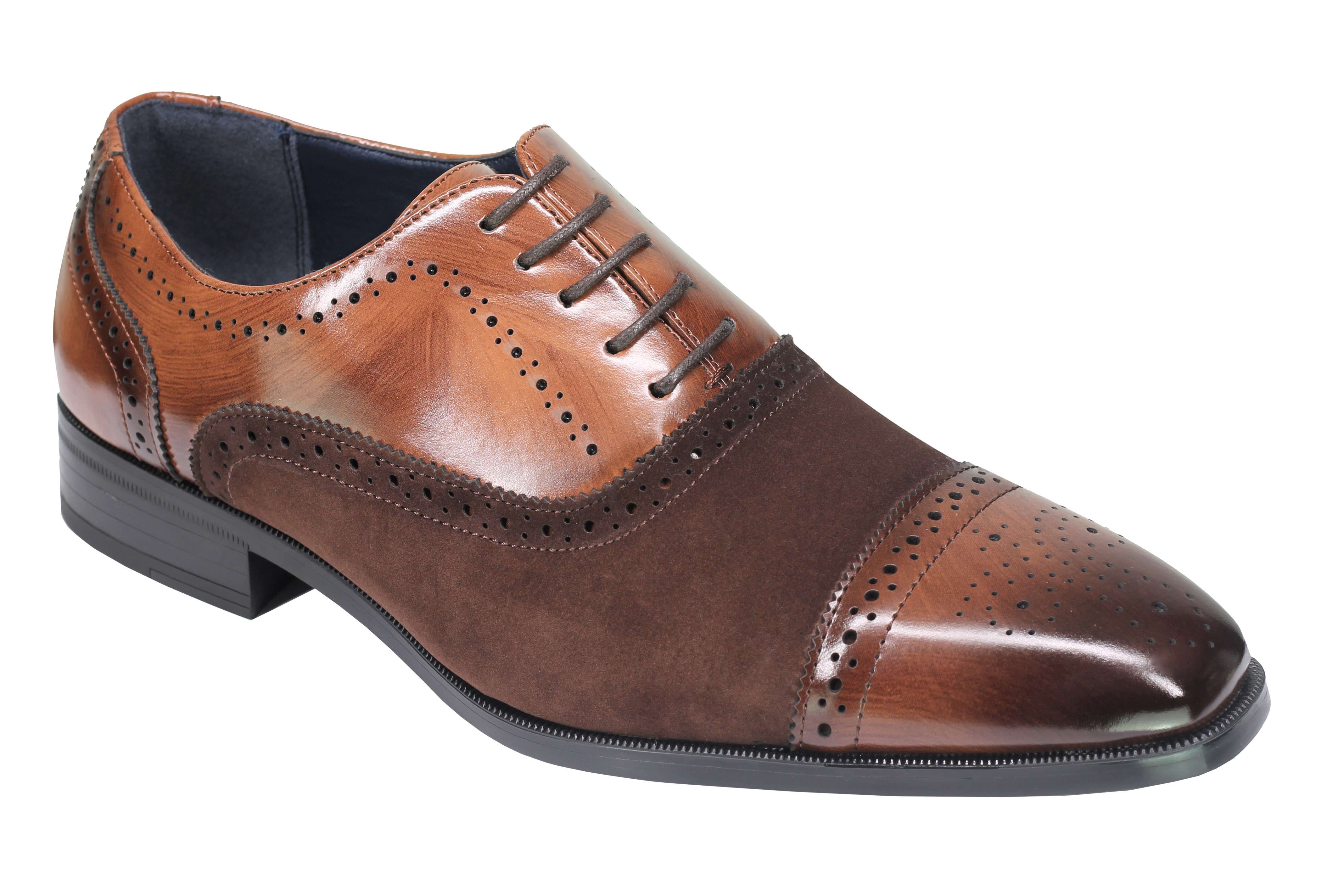BROGUE - SUEDE & LEATHER OXFORD LACE UP