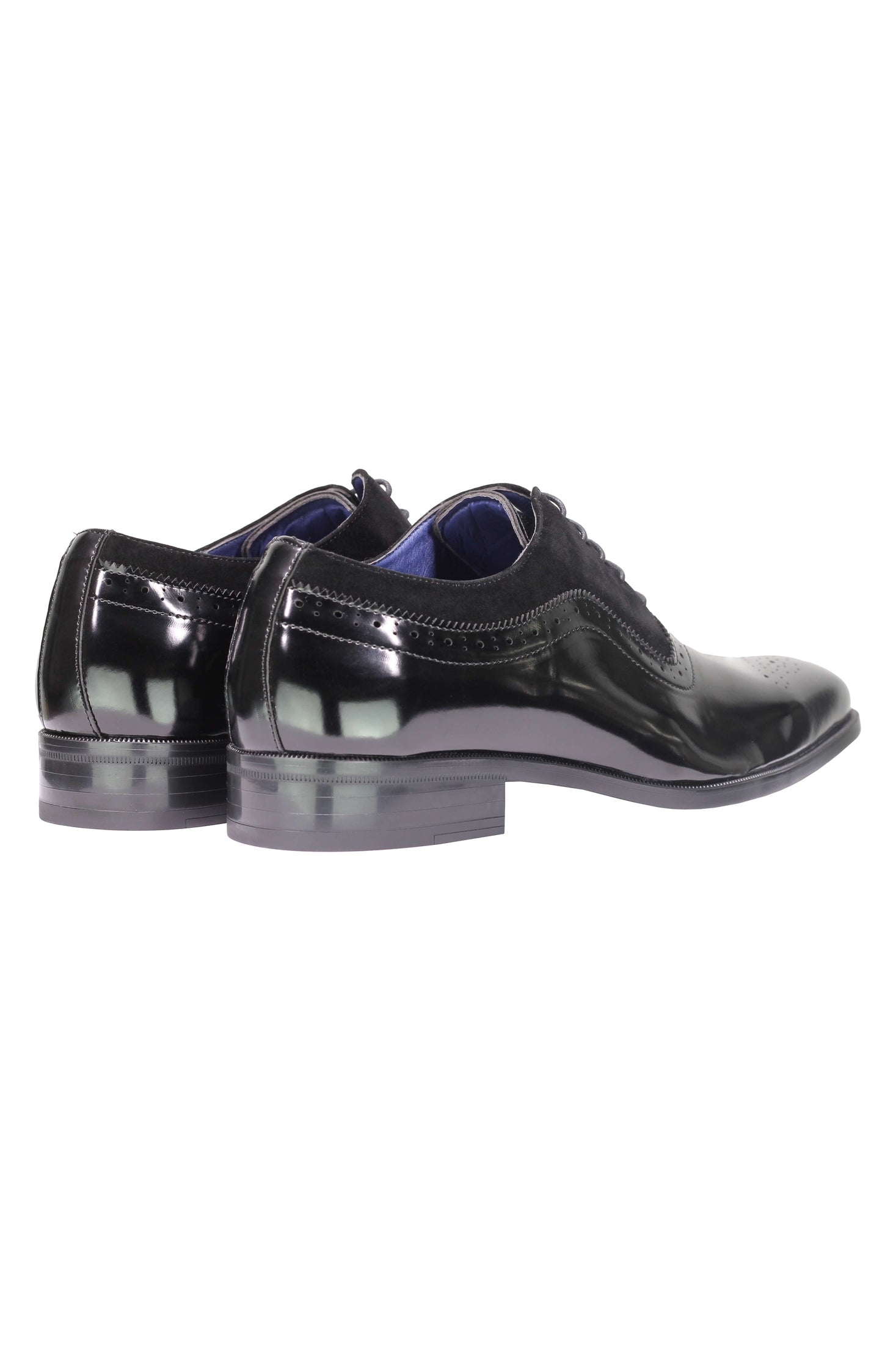 Mens Classic Brogues 2 Tone Suede & Leather Lined Smart Formal Lace up Shoes