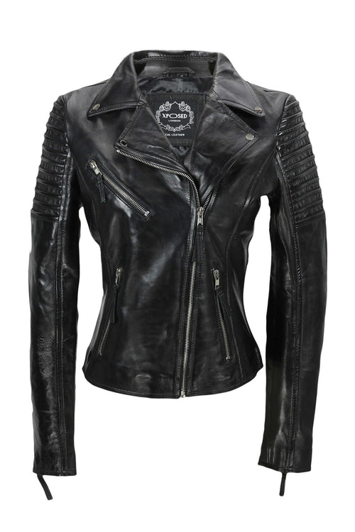 Femme Retro Biker Noir