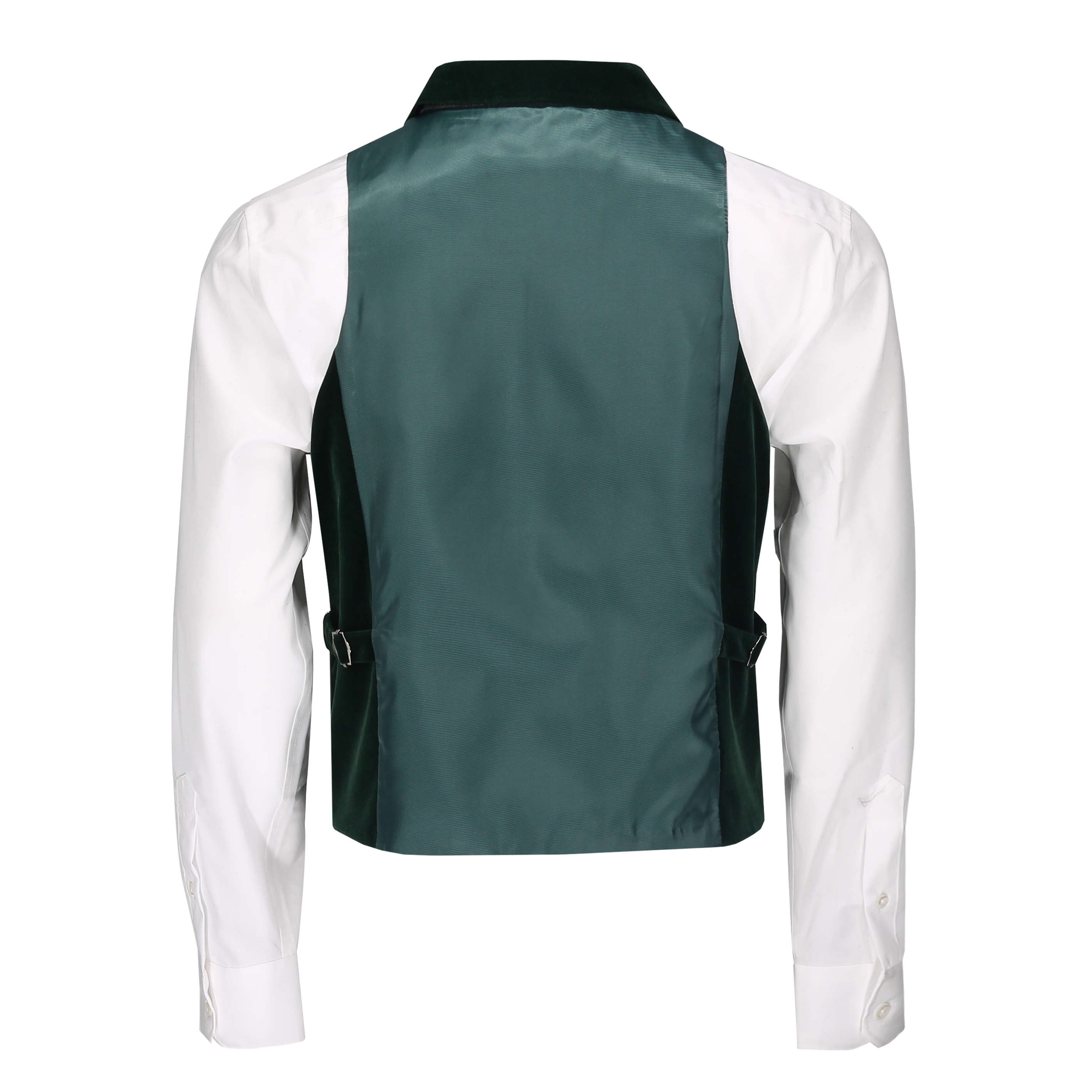 MAK- GREEN VELVET DOUBLE BREASTED COLLAR WAISTCOAT