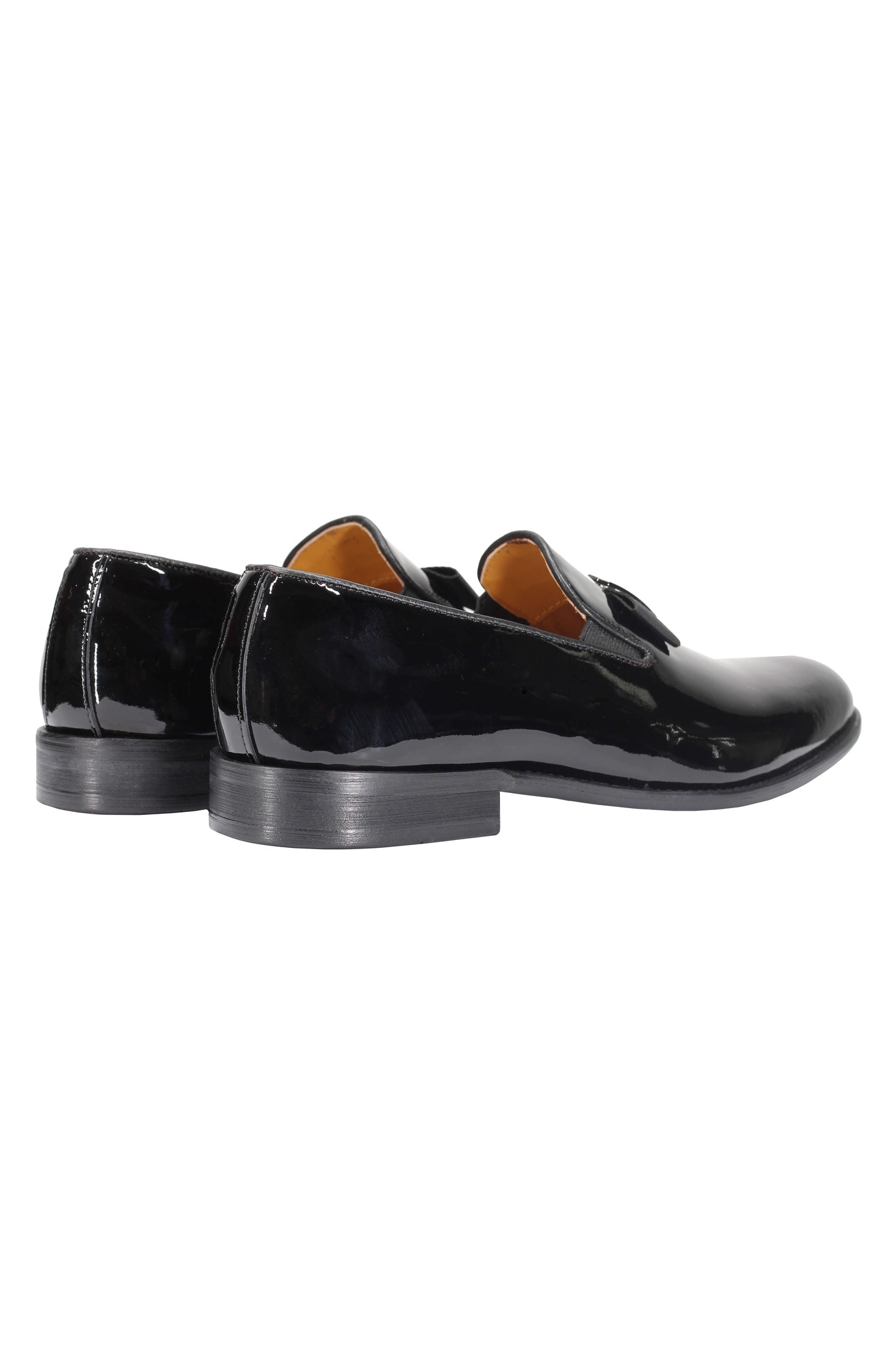 BLACK PATENT LEATHER LOAFERS WITH BOW