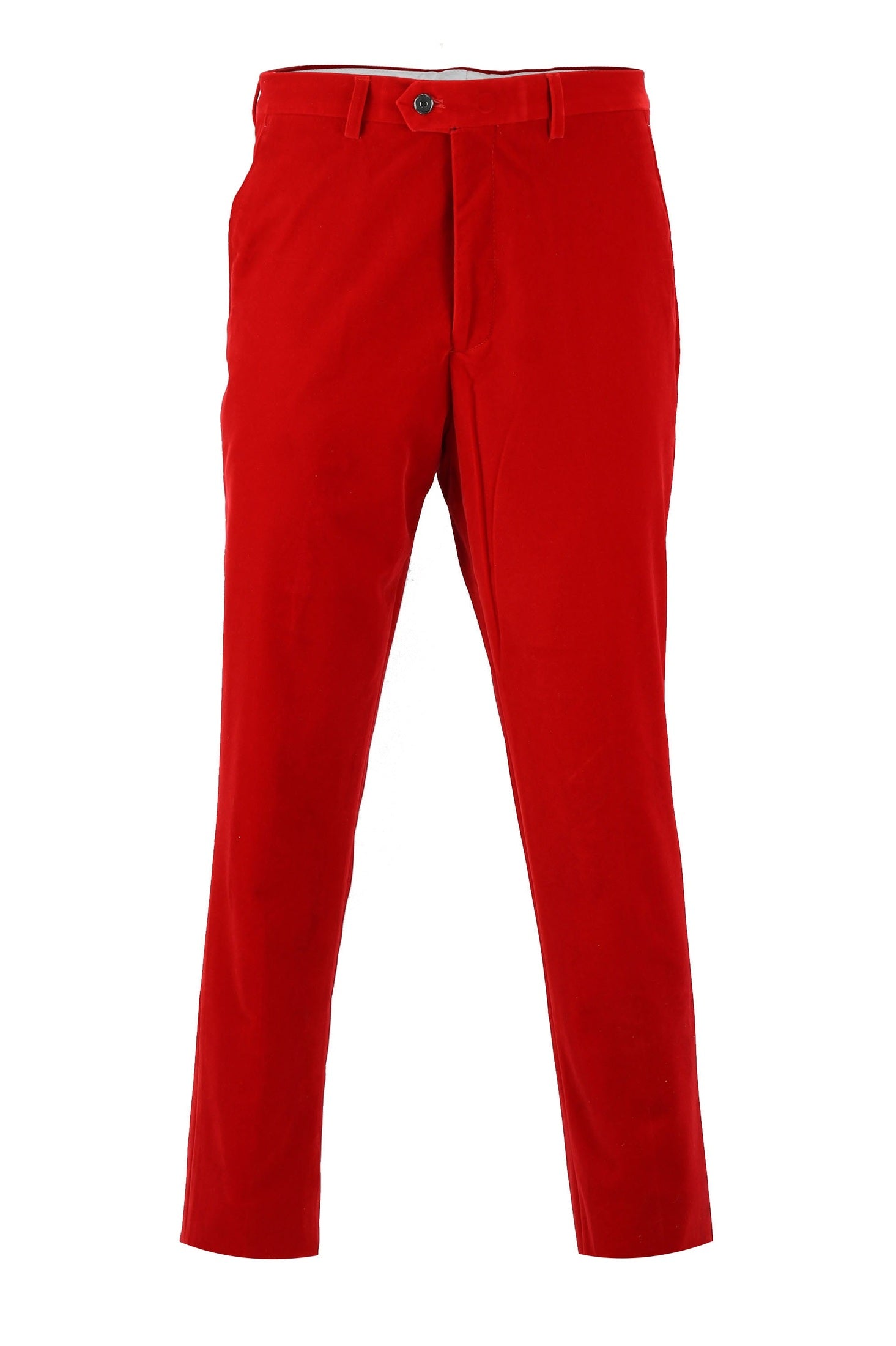Jess - Mens Red Slim Fit Soft Velvet Formal Dress Suit Pants