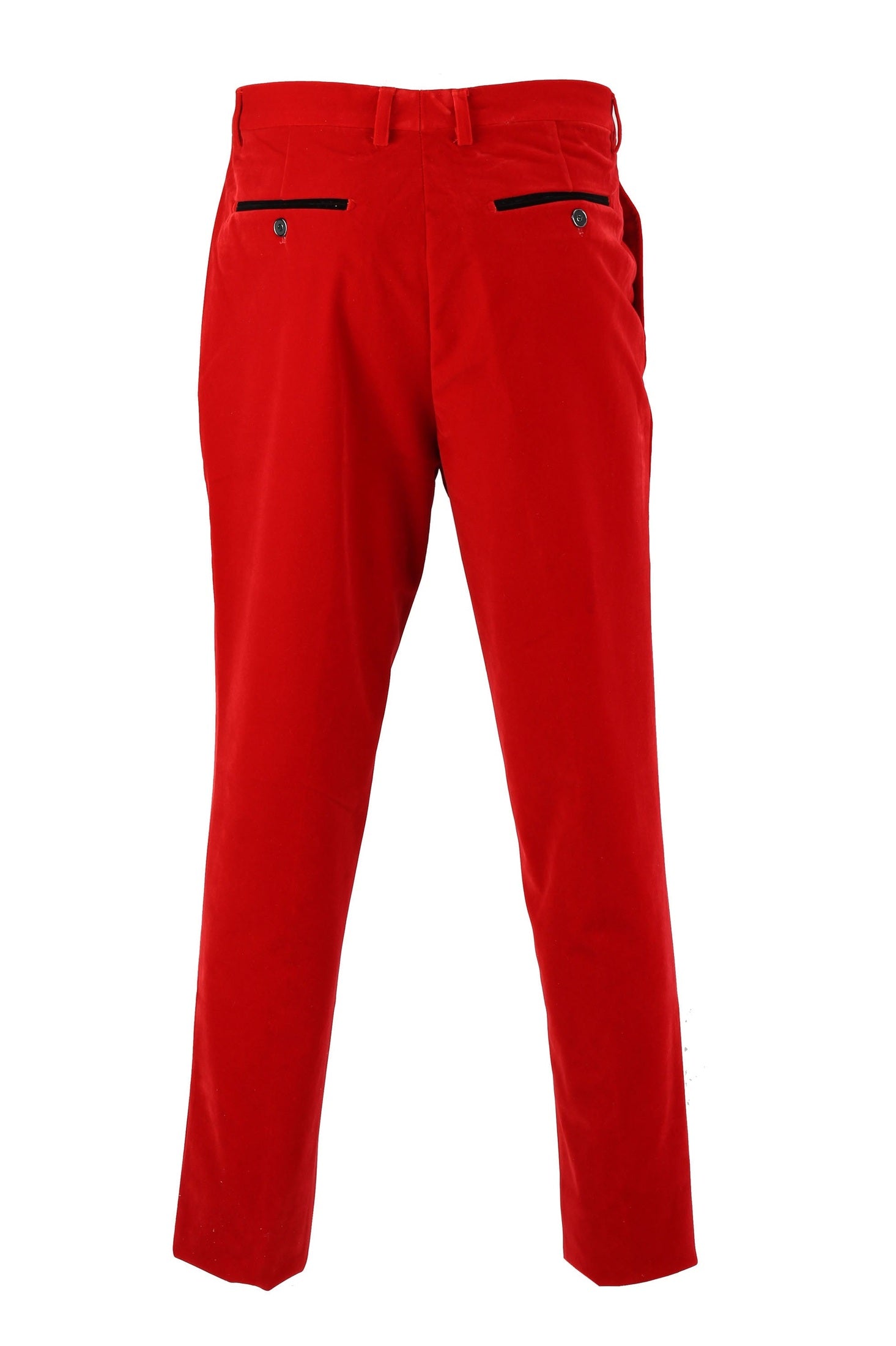 Jess - Mens Red Slim Fit Soft Velvet Formal Dress Suit Pants