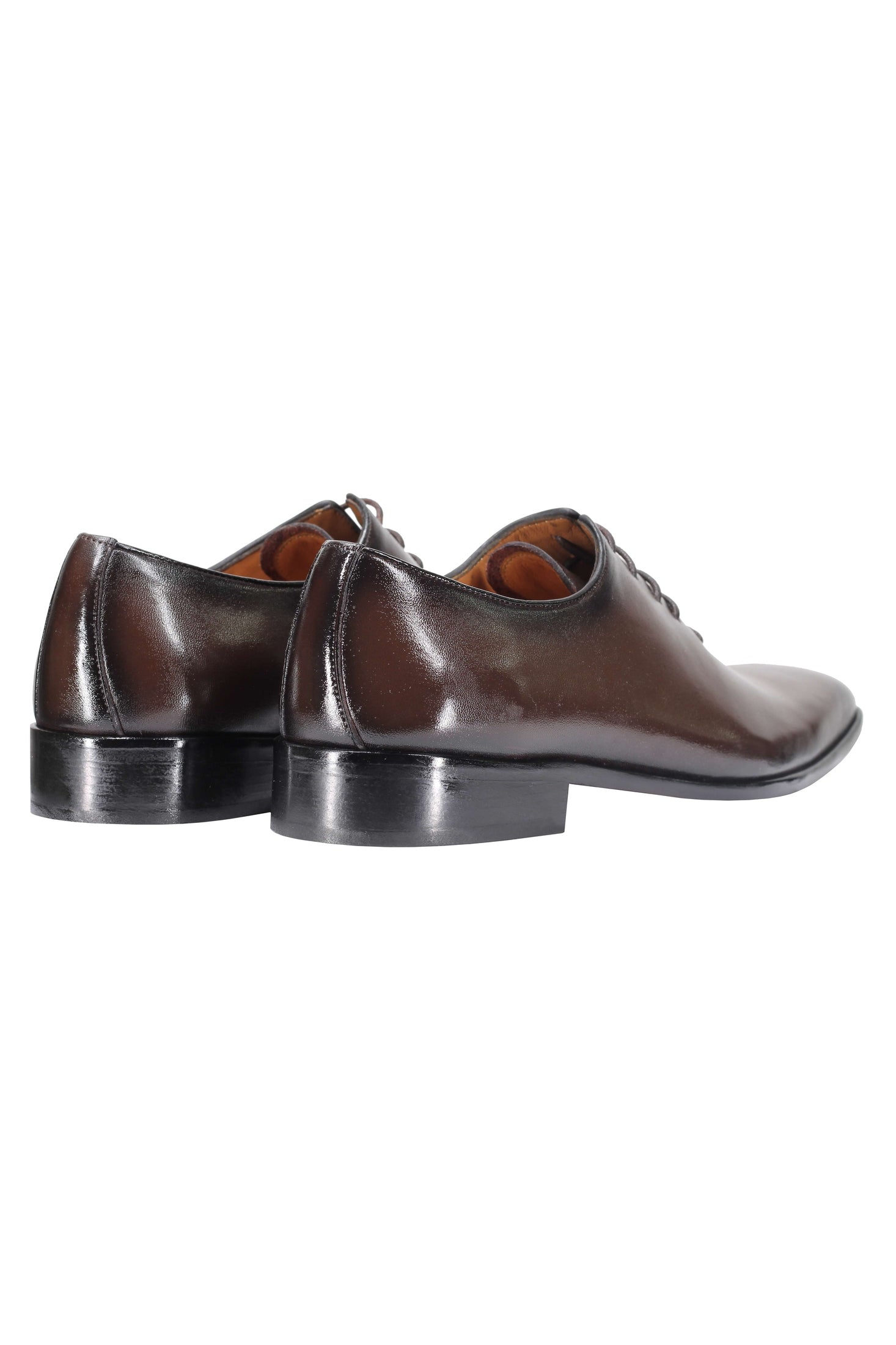 CALF LEATHER WHOLECUT OXFORD LACE UP SHOES IN BROWN