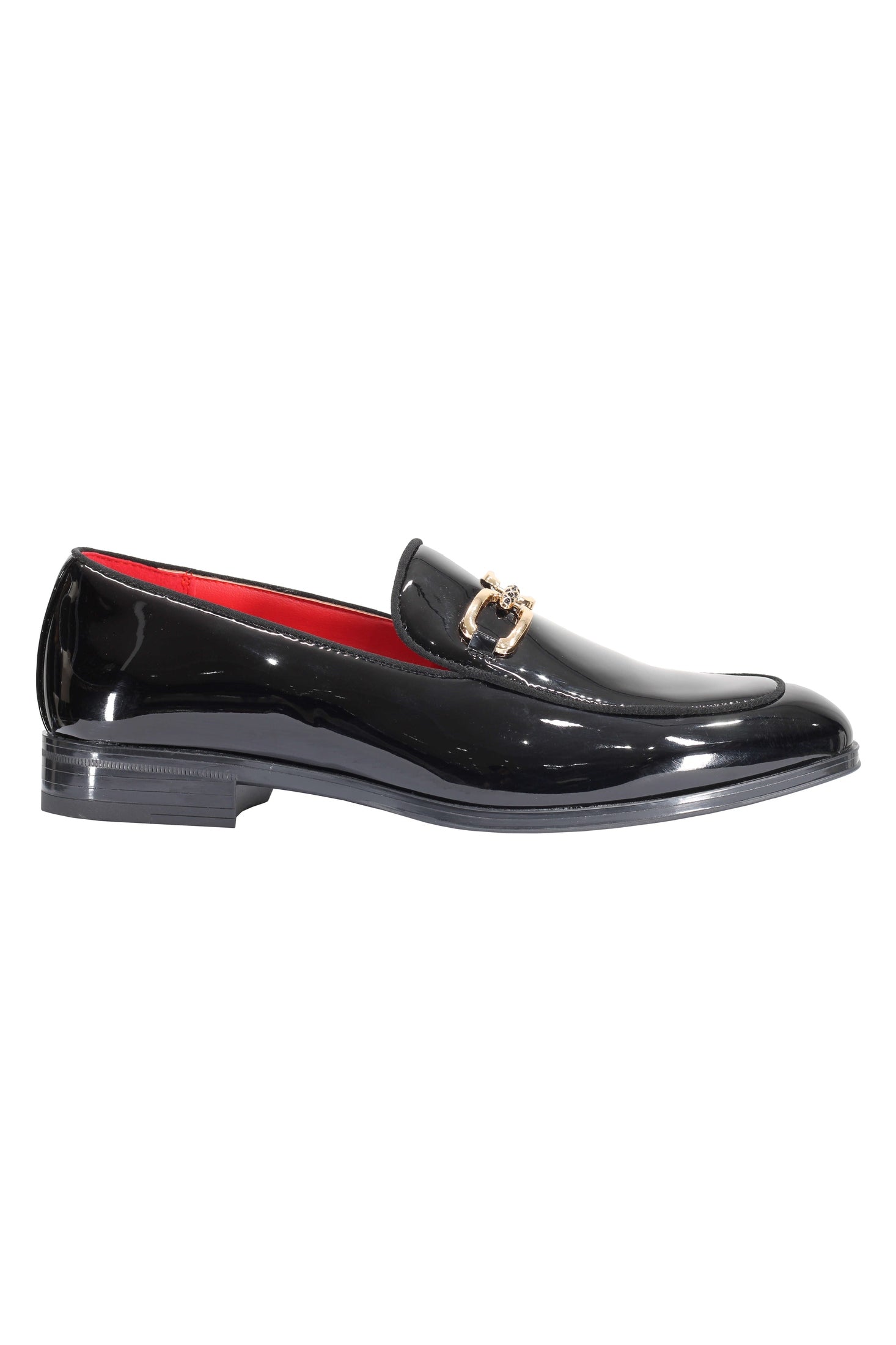 SHINY GOLD BUCKLE LOAFER