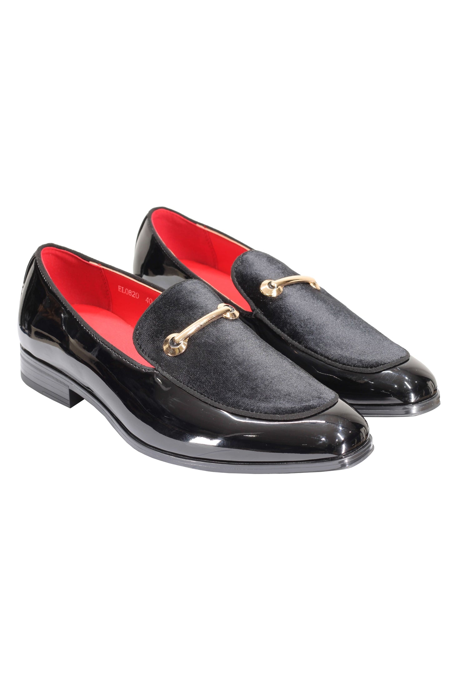 SHINY VELVET LOAFERS WITH BUCKLE
