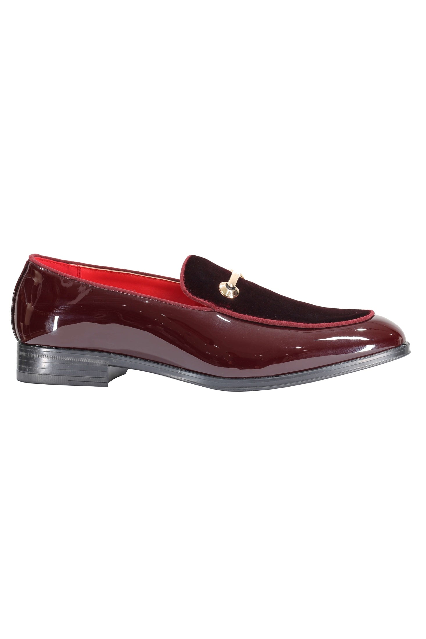 SHINY VELVET LOAFERS WITH BUCKLE