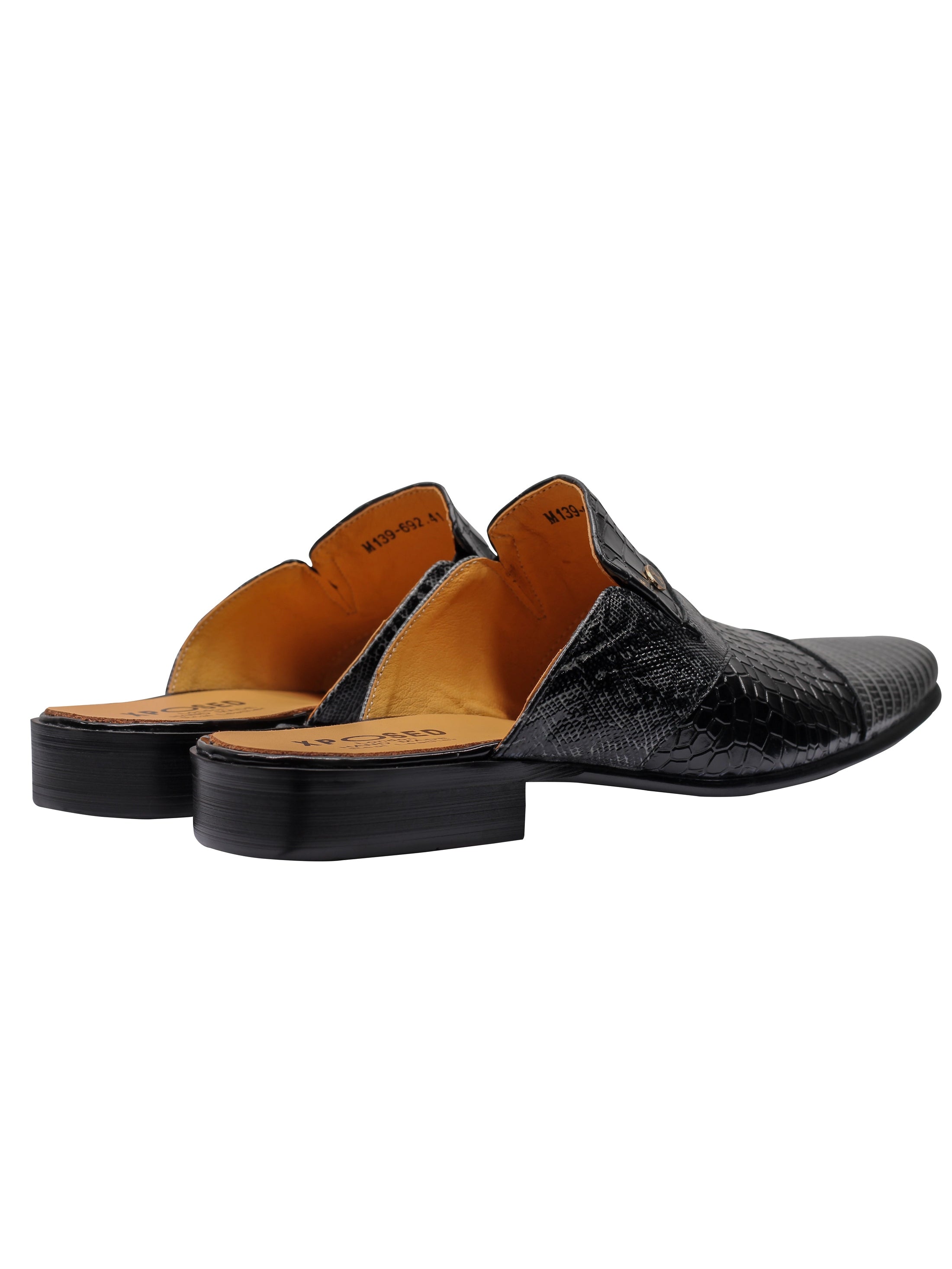 DEMI-CHAUSSURES EN CUIR VÉRITABLE IMPRIMÉ GRIS NOIR