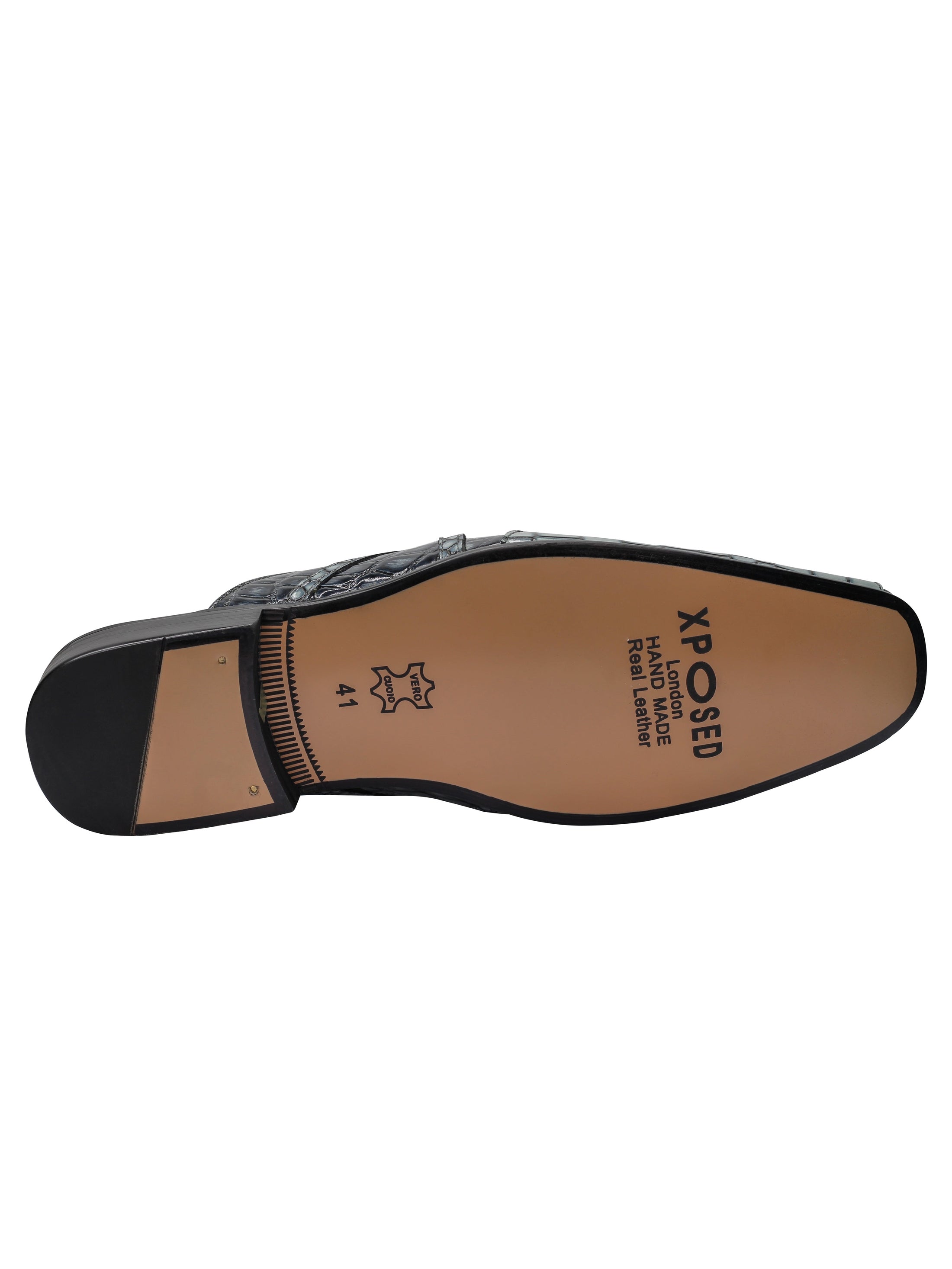 CHAUSSURES EN CUIR VÉRITABLE IMPRIMÉ NOIR GRIS BRILLANT