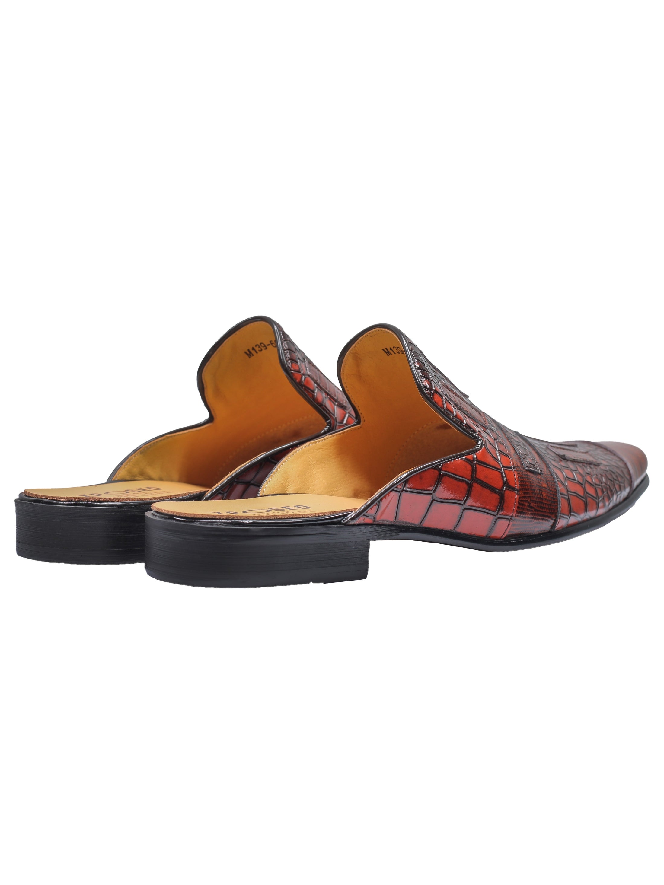 DEMI-CHAUSSURES EN CUIR VÉRITABLE MARRON IMPRIMÉ