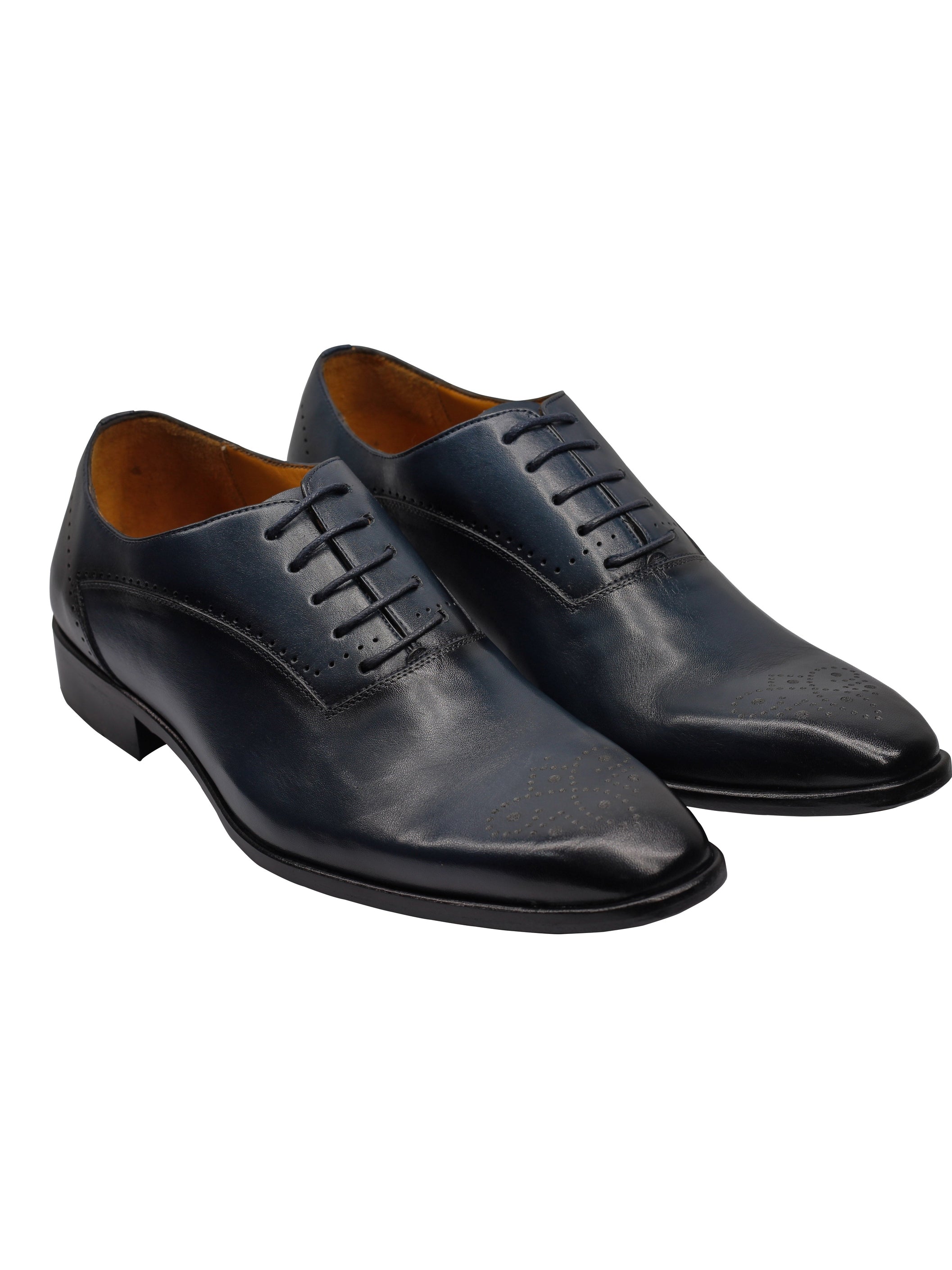 BLUE - CALF LEATHER CLASSIC SEMI BROGUES