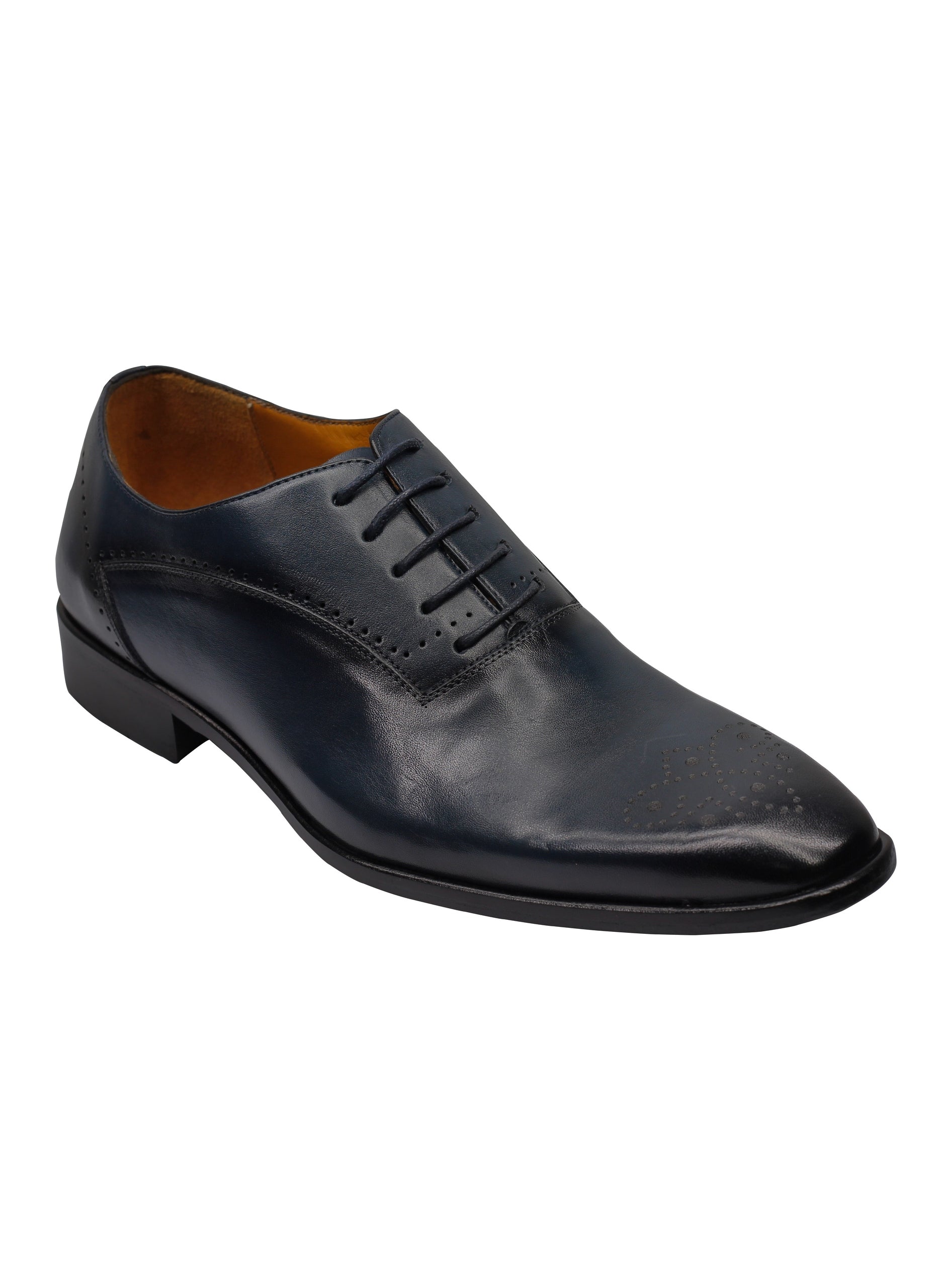 BLUE - CALF LEATHER CLASSIC SEMI BROGUES