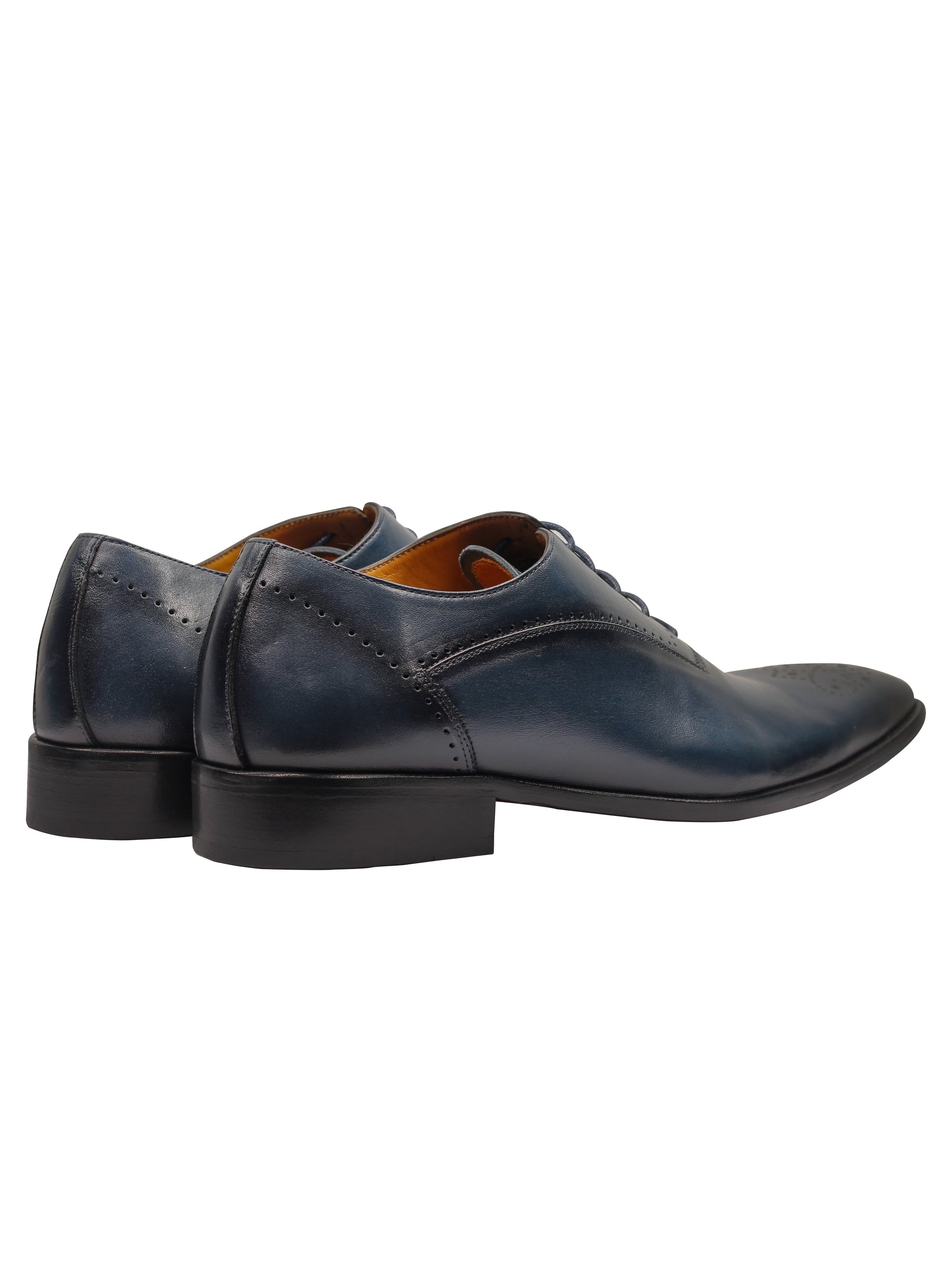 BLUE - CALF LEATHER CLASSIC SEMI BROGUES