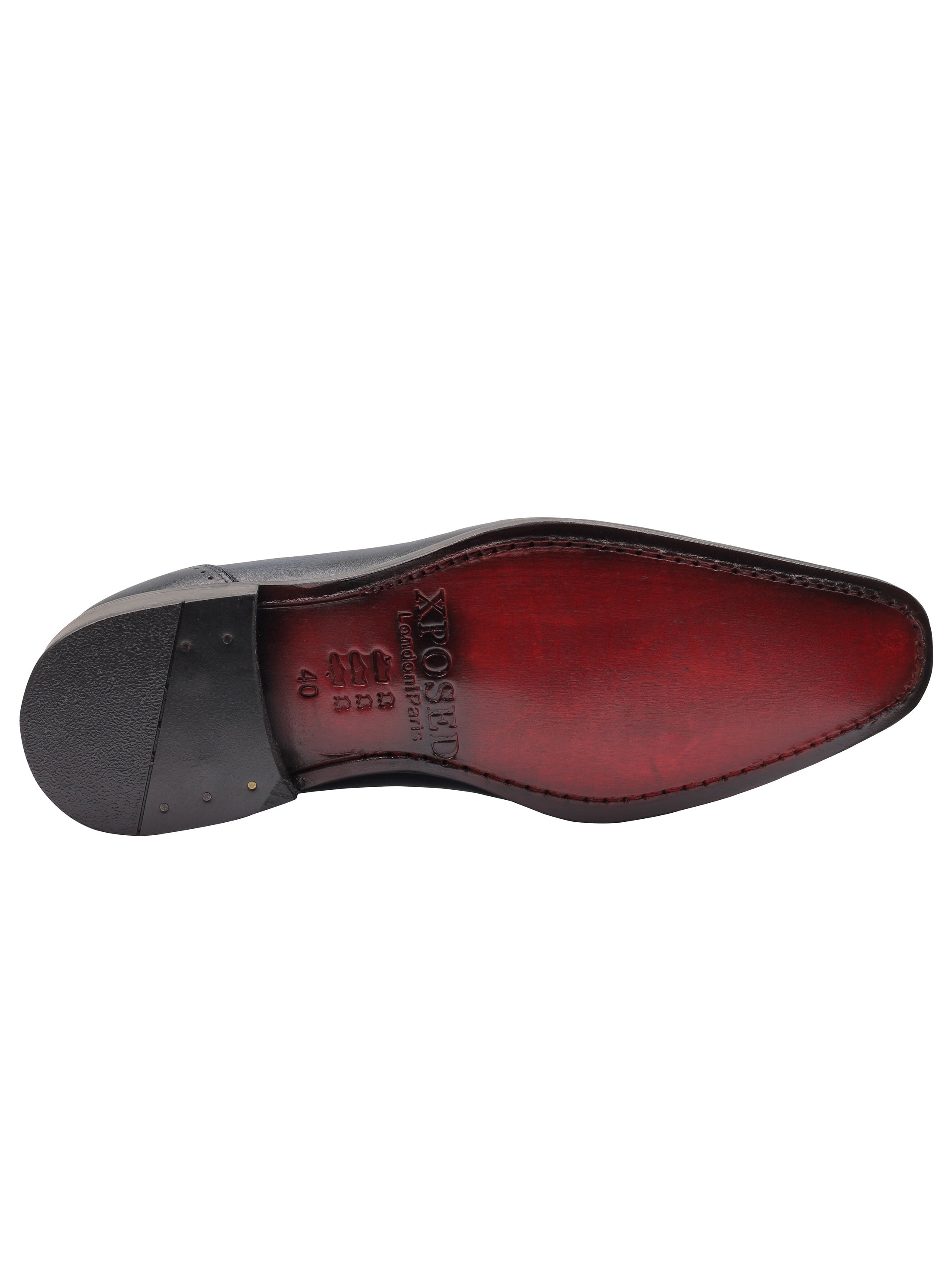 BLUE - CALF LEATHER CLASSIC SEMI BROGUES
