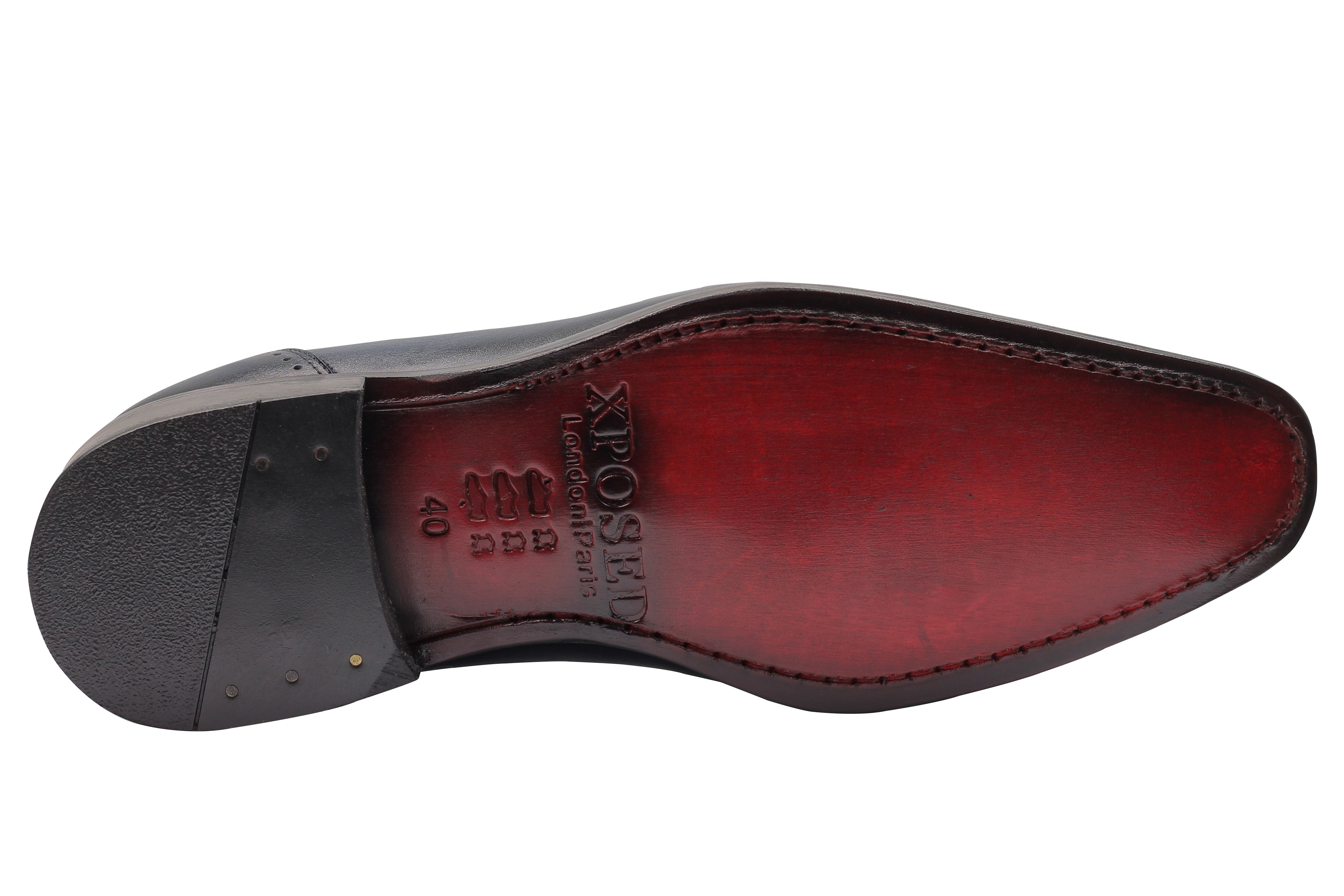 BLUE - CALF LEATHER CLASSIC SEMI BROGUES