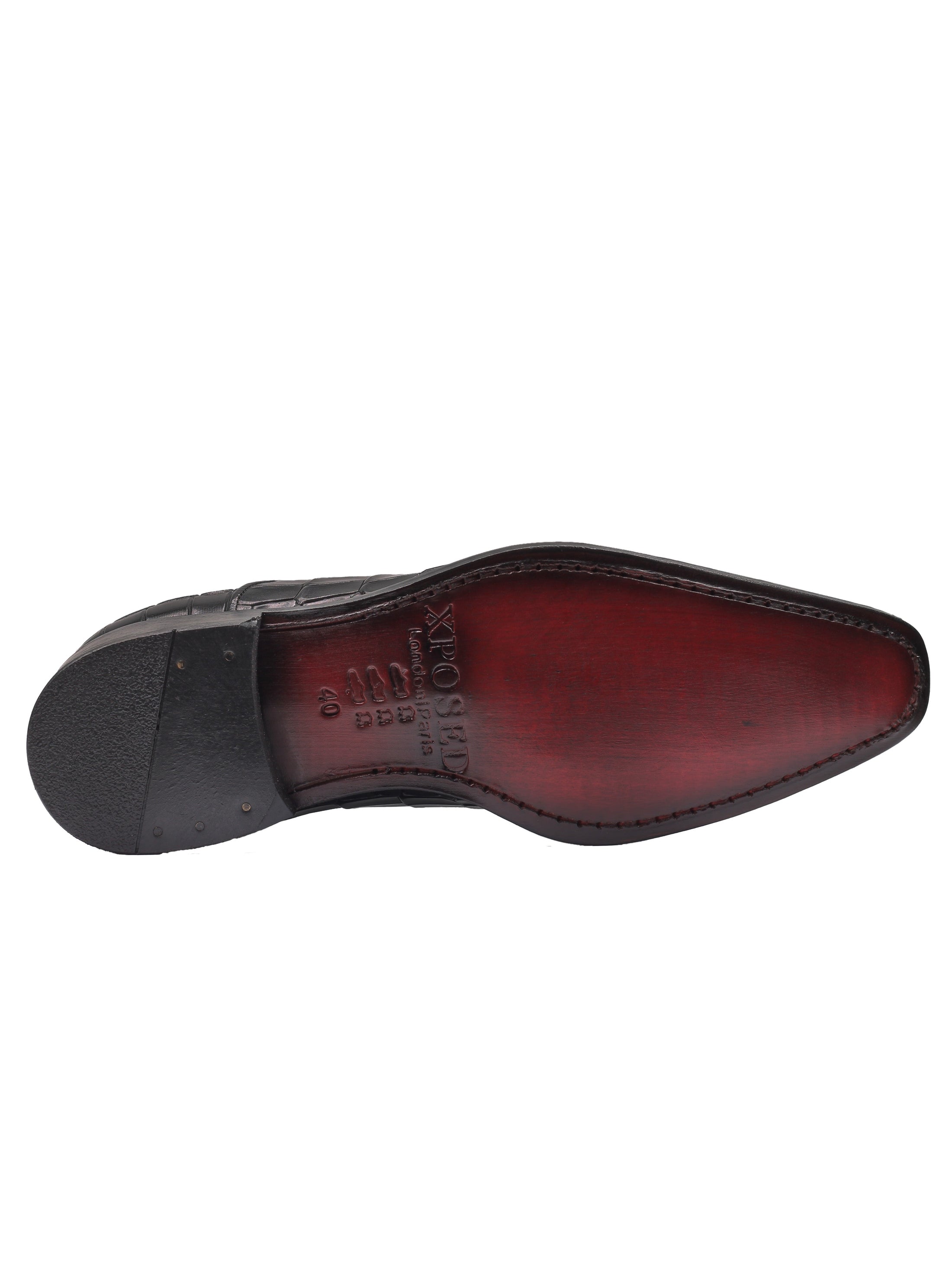 SCHWARZ – LEDER-OXFORDS MIT KROKO-DRUCK