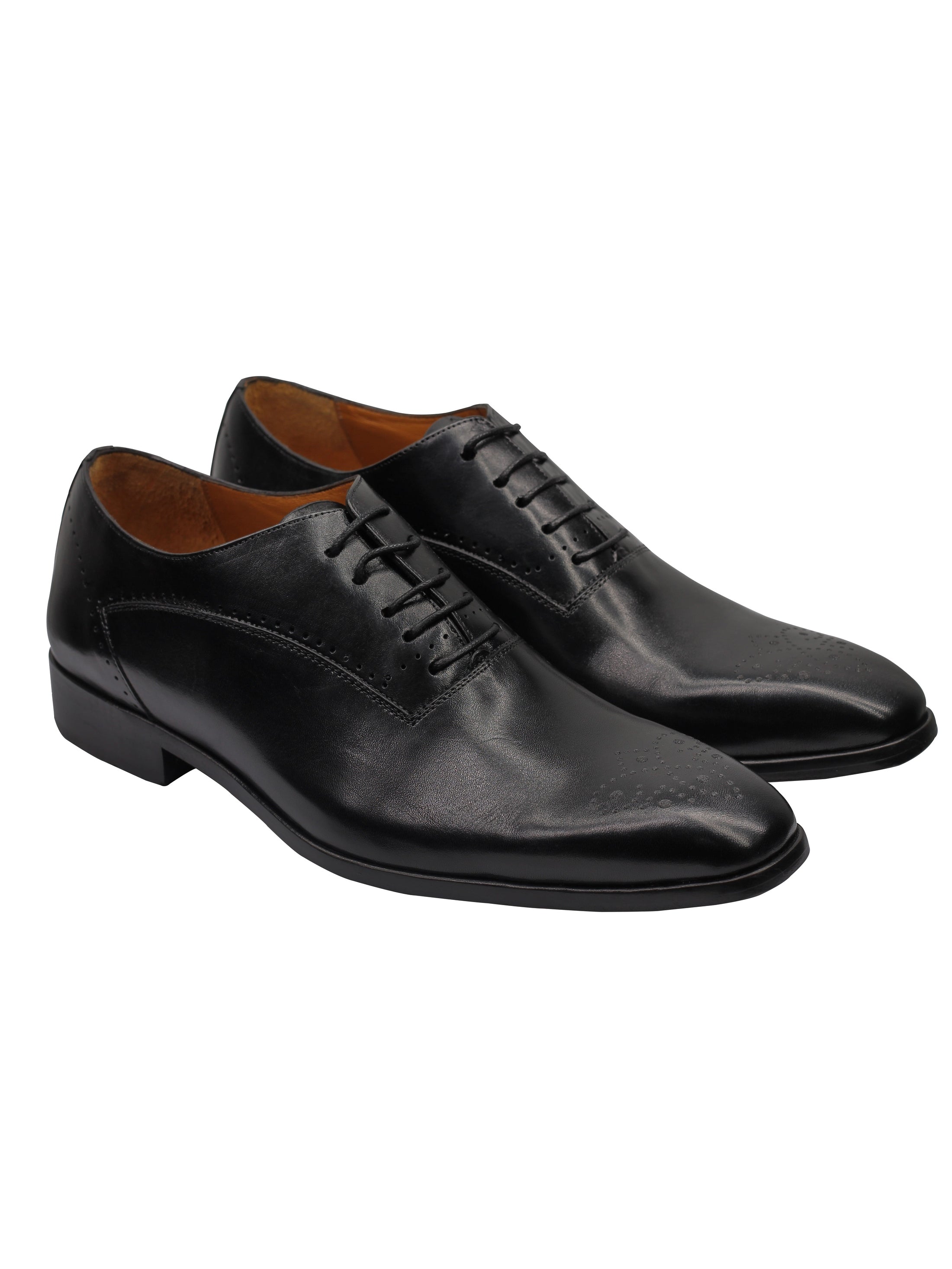 BLACK - CALF LEATHER CLASSIC SEMI BROGUES