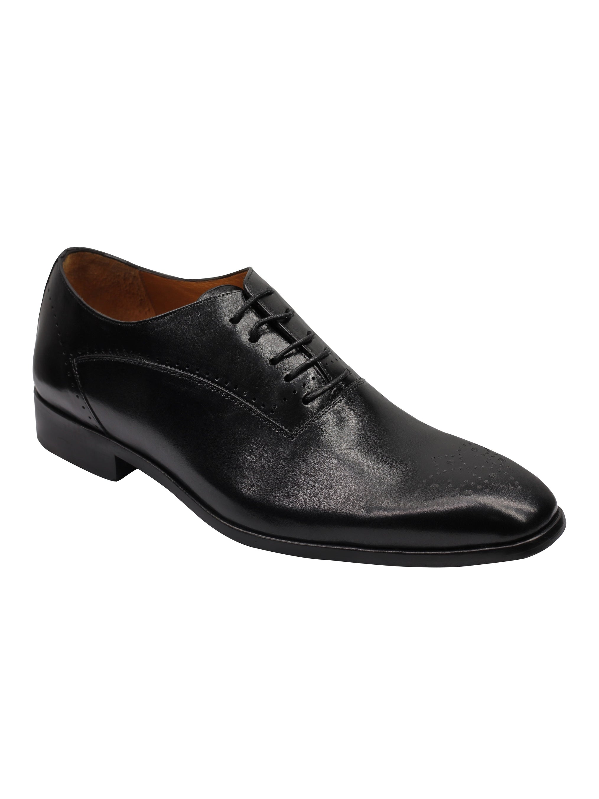 BLACK - CALF LEATHER CLASSIC SEMI BROGUES