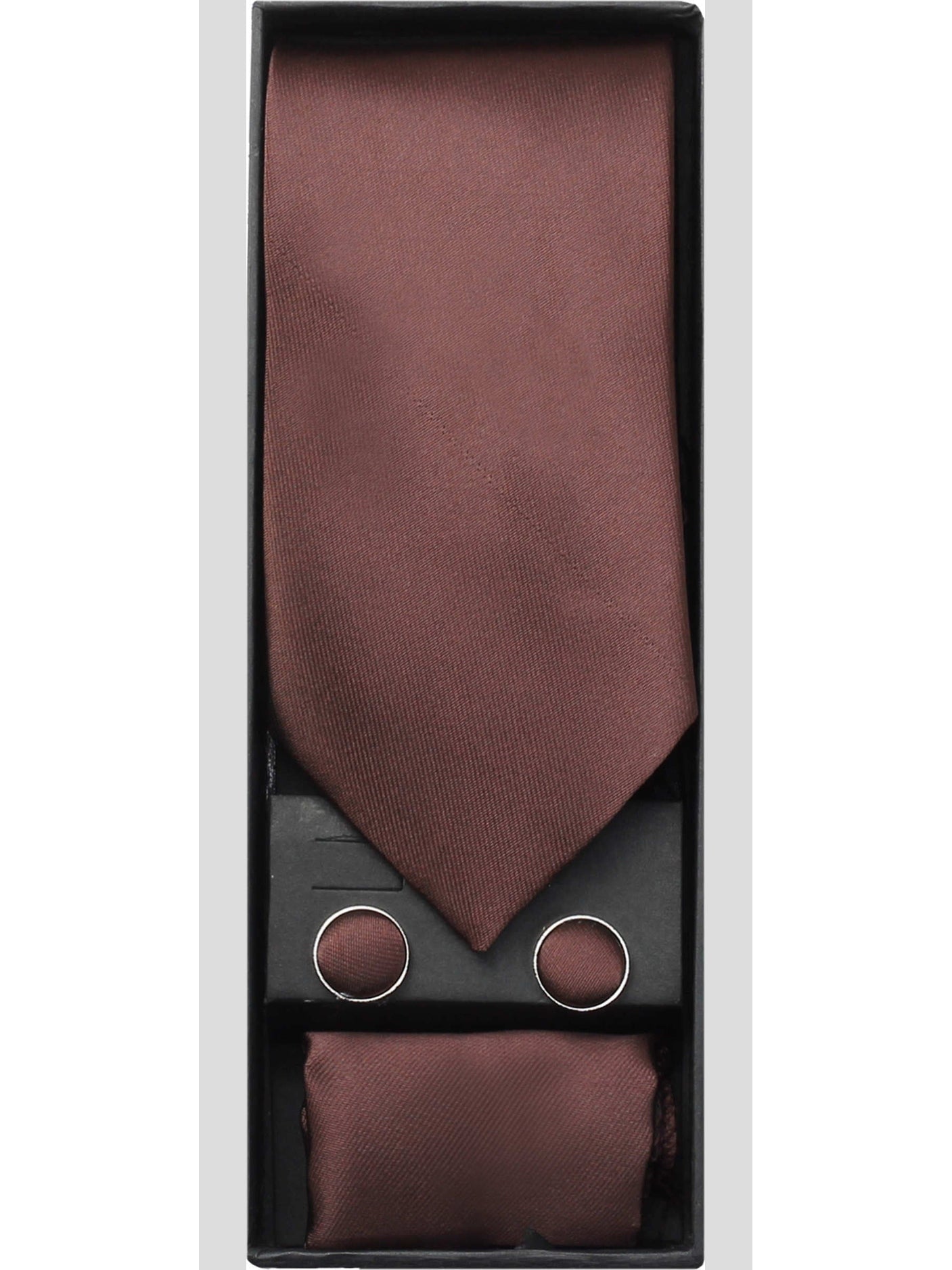 PLAIN SILK BROWN TIE