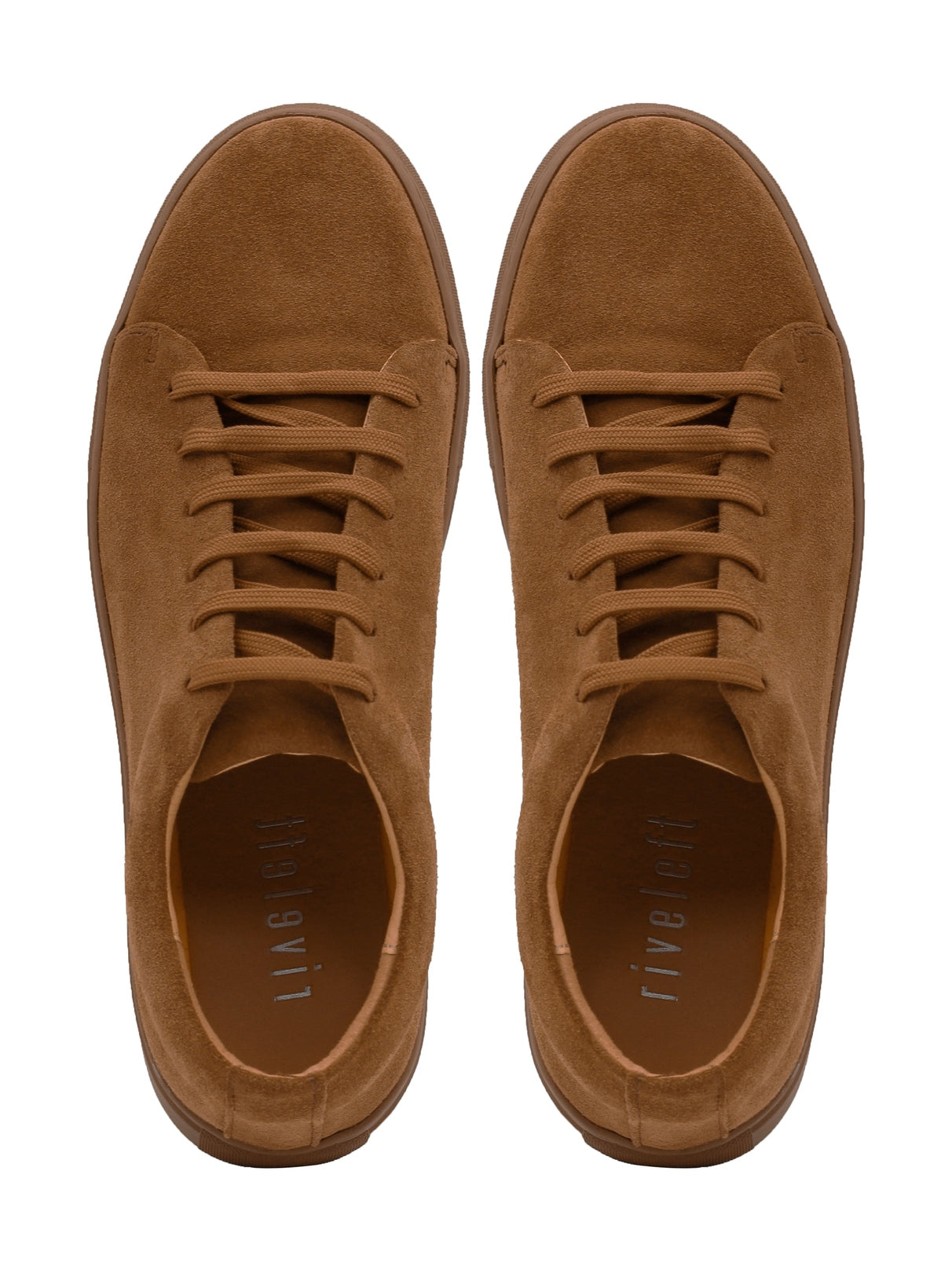 SUEDE LEATHER LACE UP SNEAKERS IN TAN