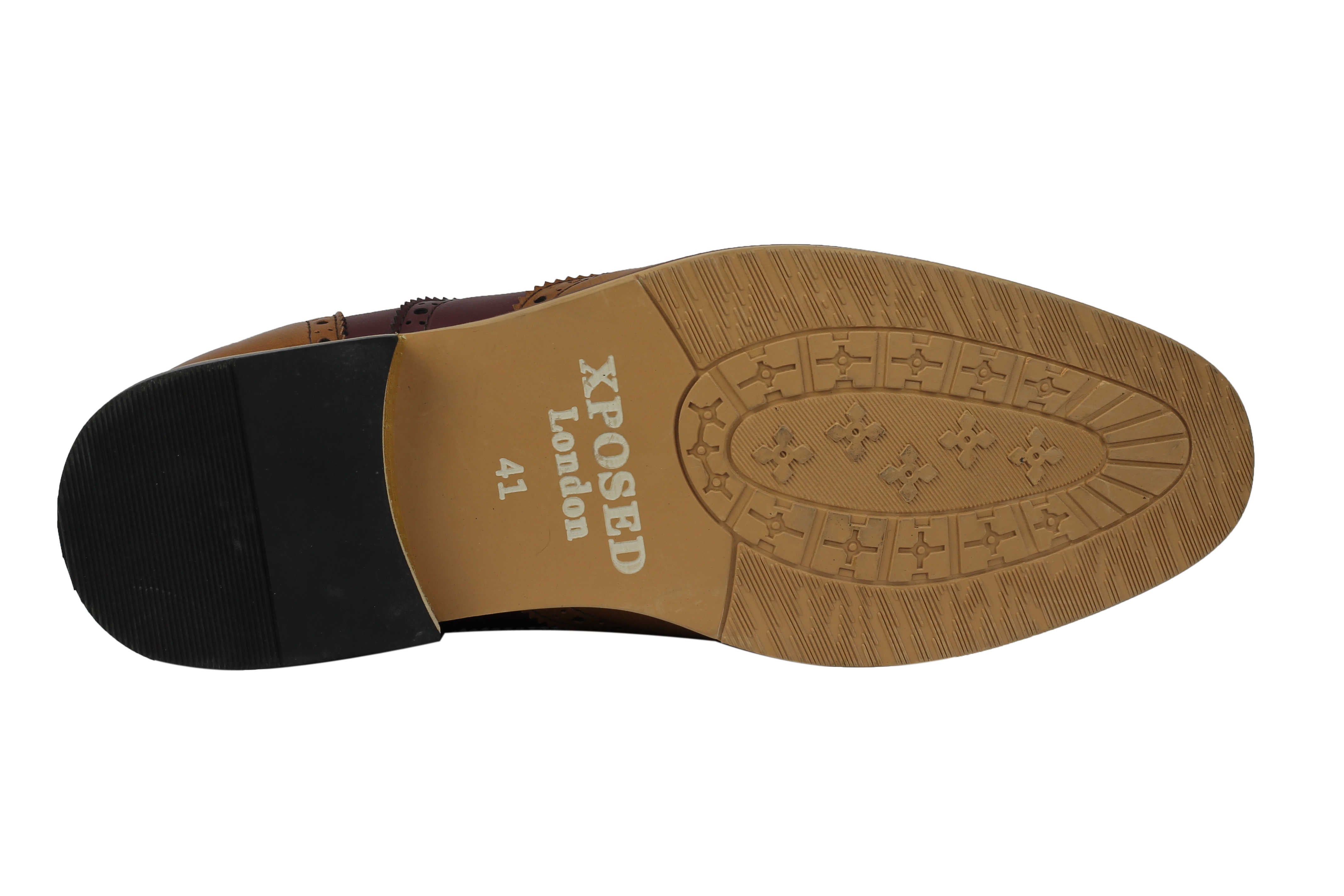 FAUX LEATHER 2 TONE BROGUE LACE UP SHOES