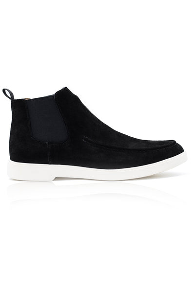 Mens Black Suede Chelsea Boots Rubber Sole Low Top – XPOSED display picture 2