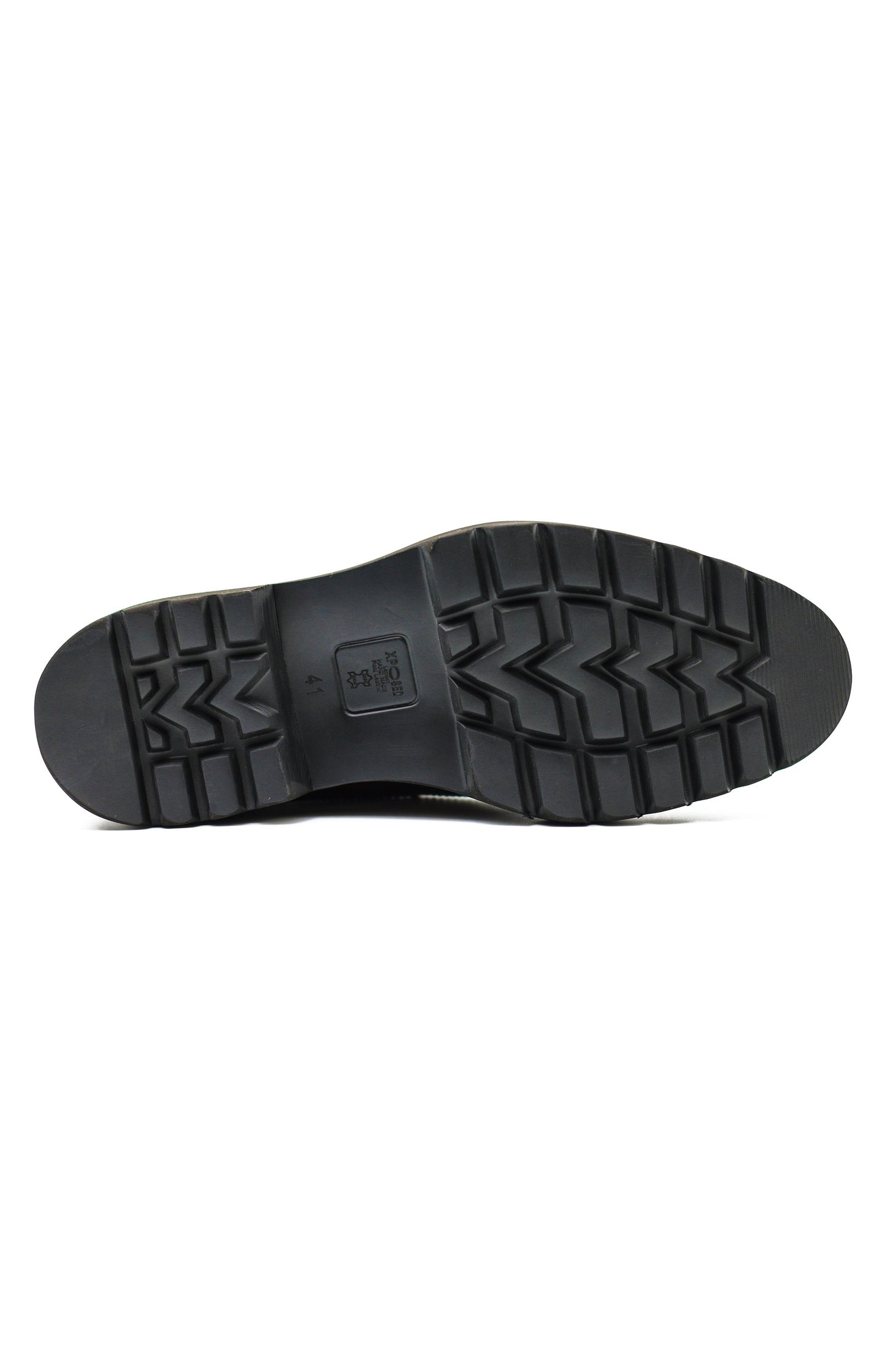 SNAFFLE BIT LUG SOLE BLACK POLISHED LEATHER LOAFERS