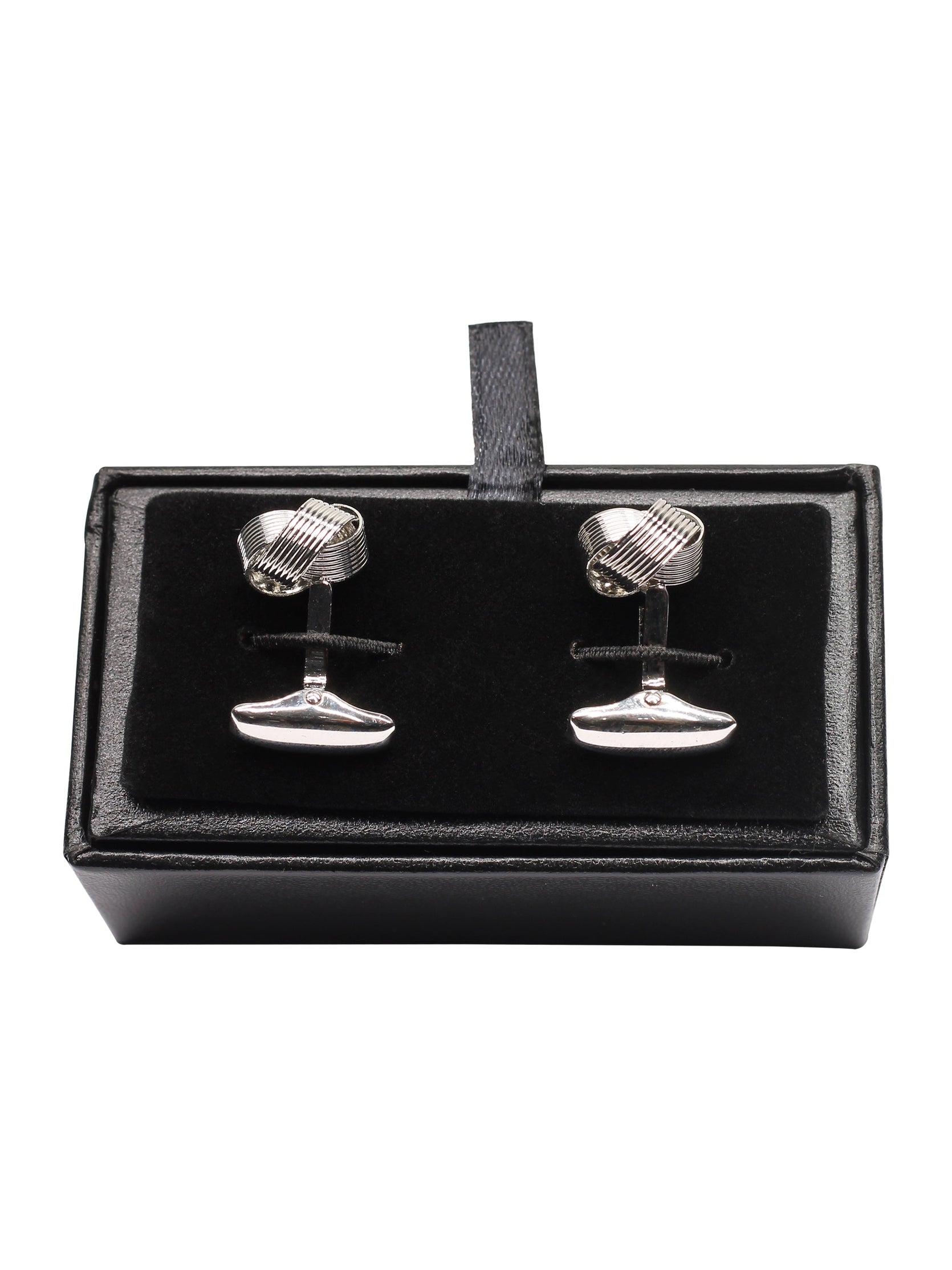 FINE WIRE SILVER KNOT CUFFLINKS