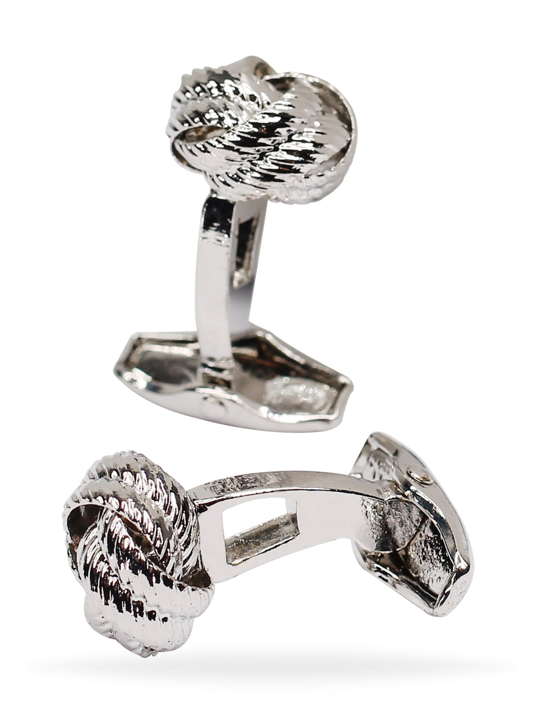 SILVER KNOT BALL CUFFLINKS