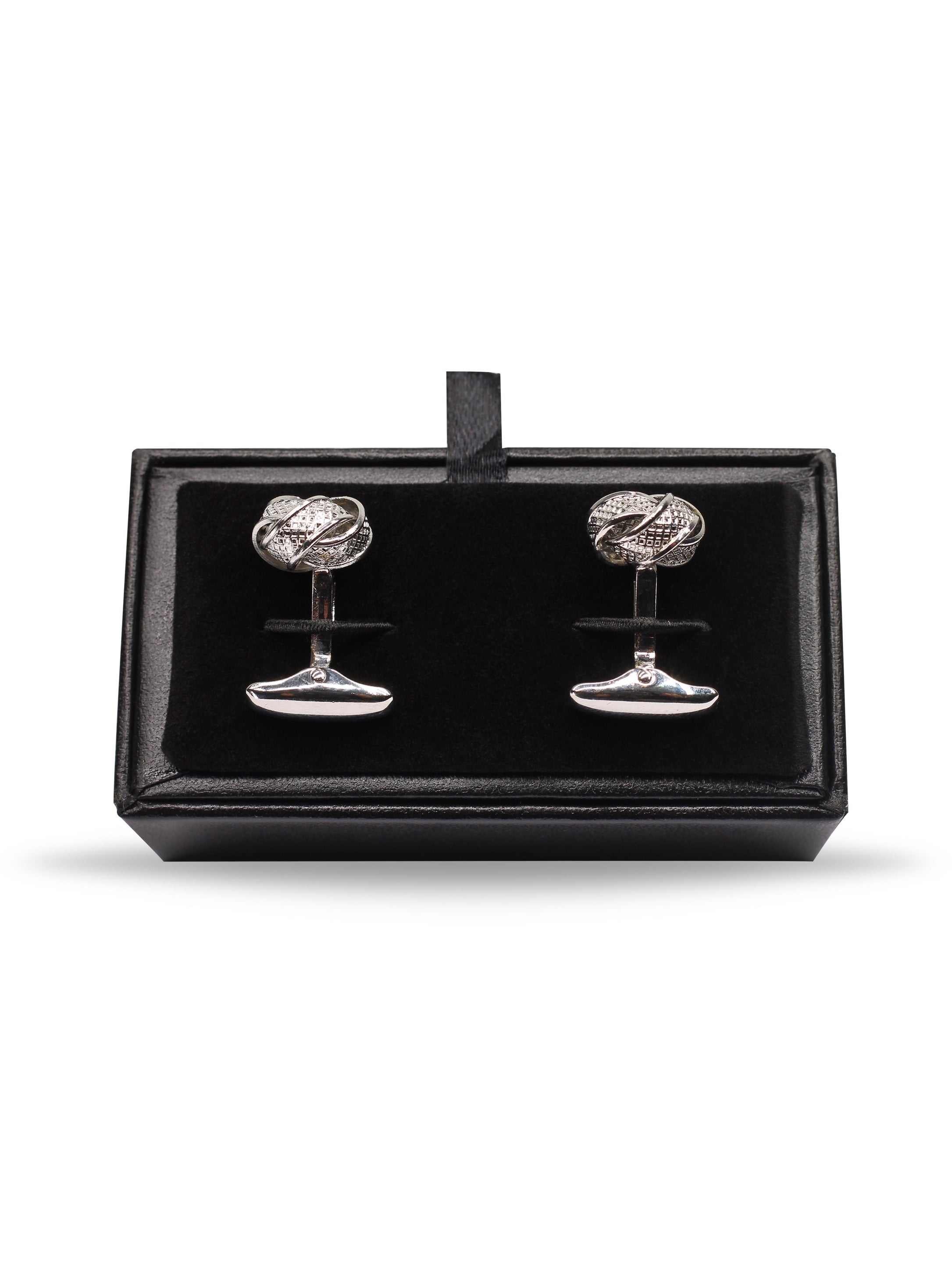 SILVER KNOT CUFFLINKS