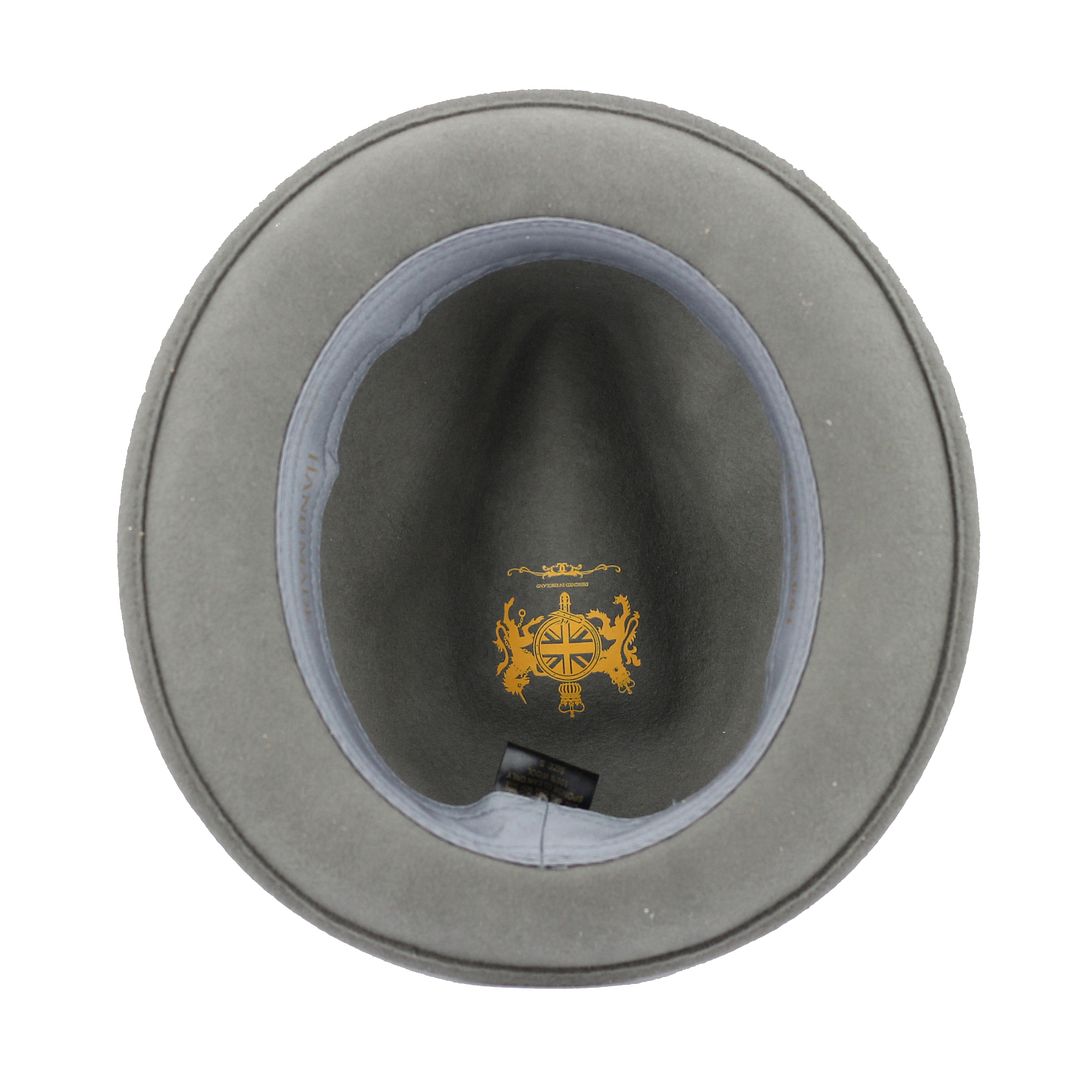 Chapeau gris plume 100% laine feutrée bord Fedora déformable - CC308