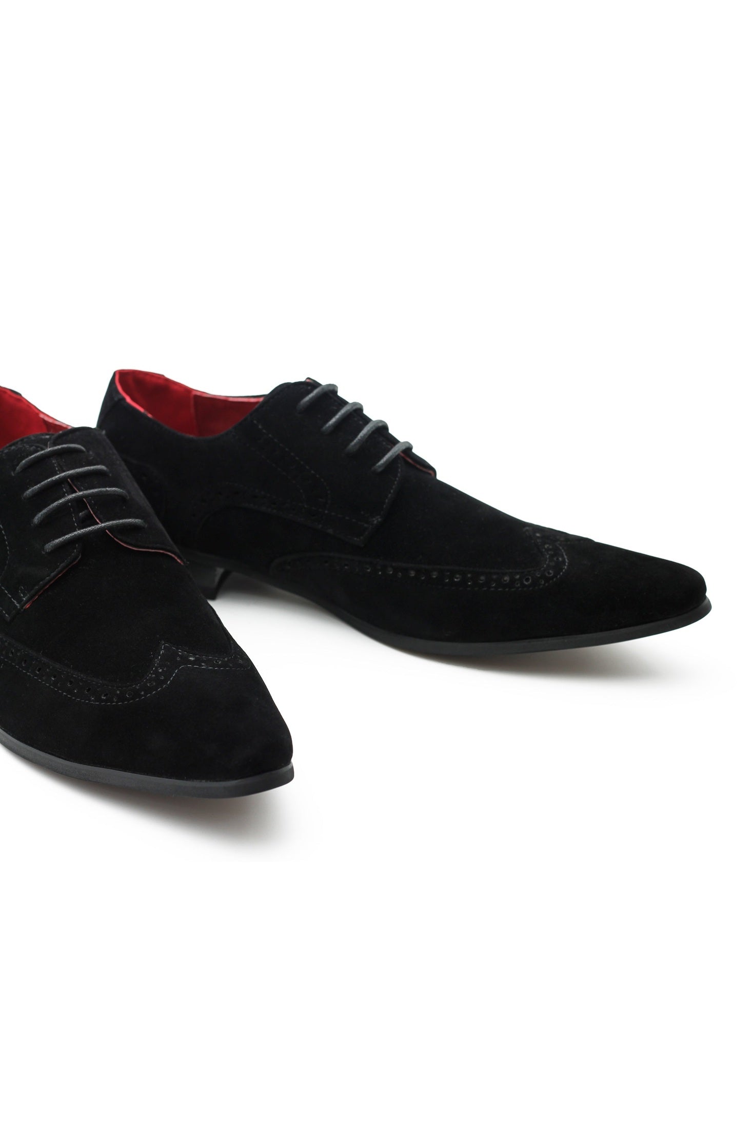 Men's Black Suede Brogues Retro 1920s Shoes XPOSED Men's Black Suede Brogues Retro 1920s Shoes XPOSED