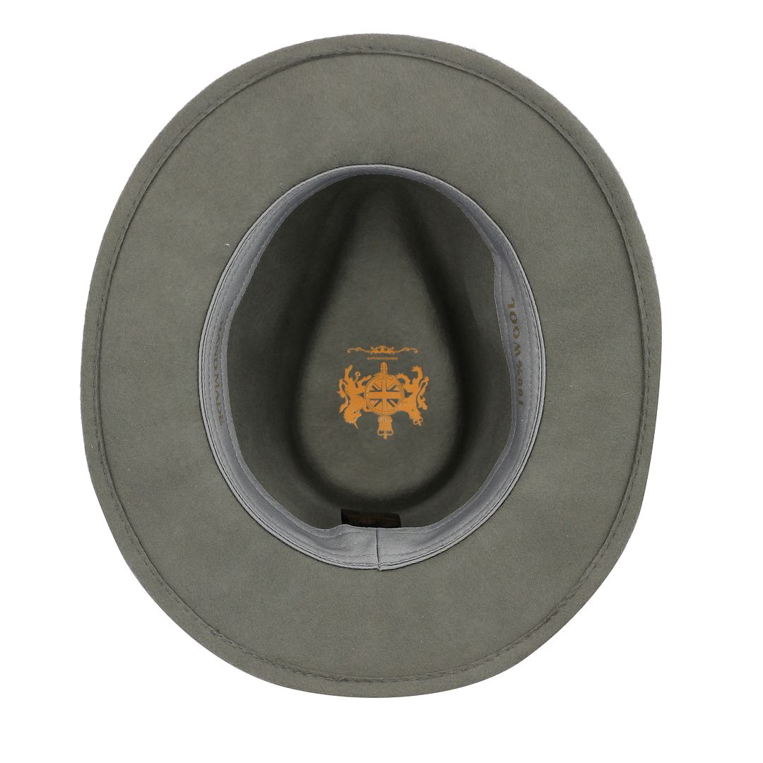 Fedora déformable 100 % laine à large bord gris