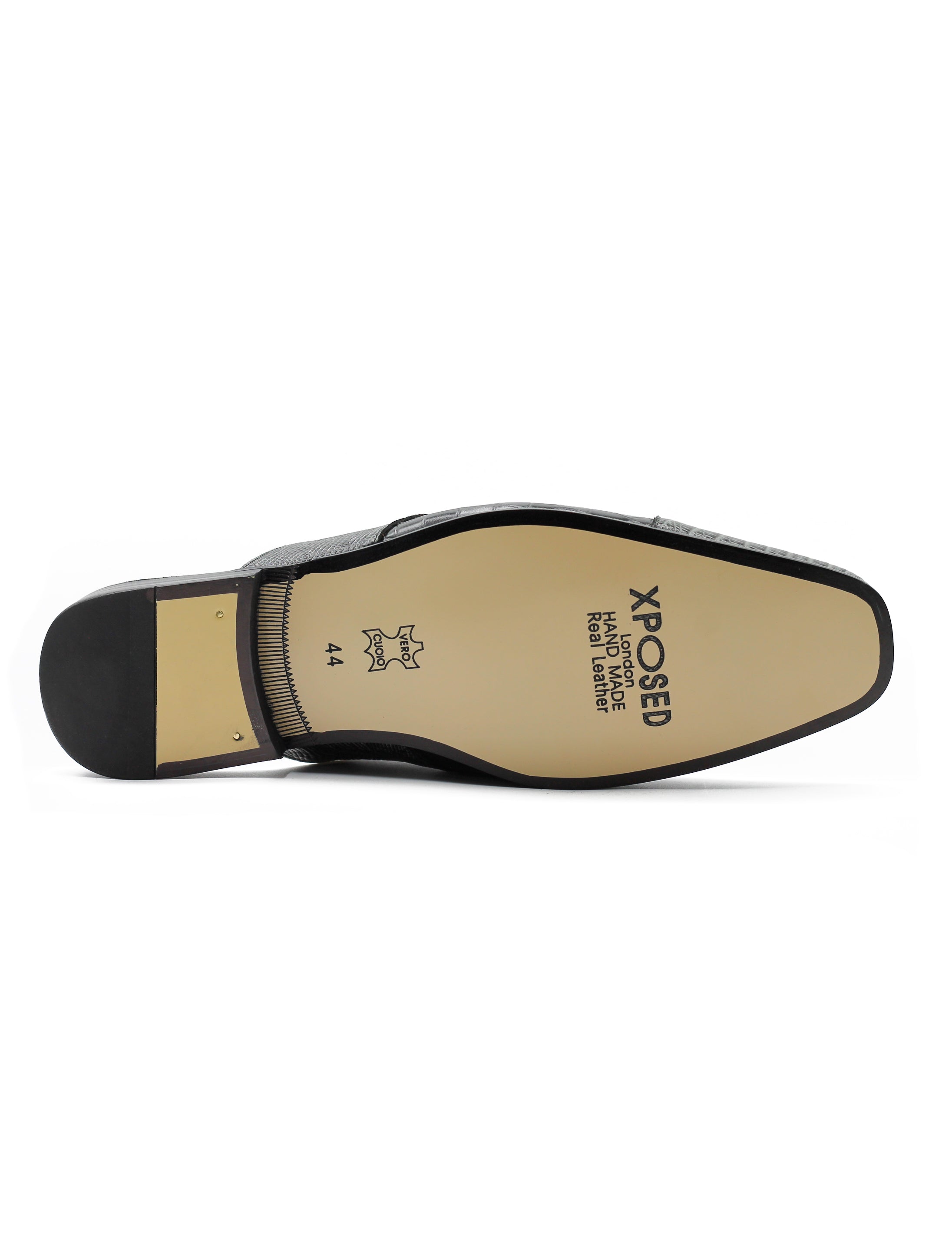 DEMI-CHAUSSURES EN CUIR VÉRITABLE IMPRIMÉ GRIS NOIR