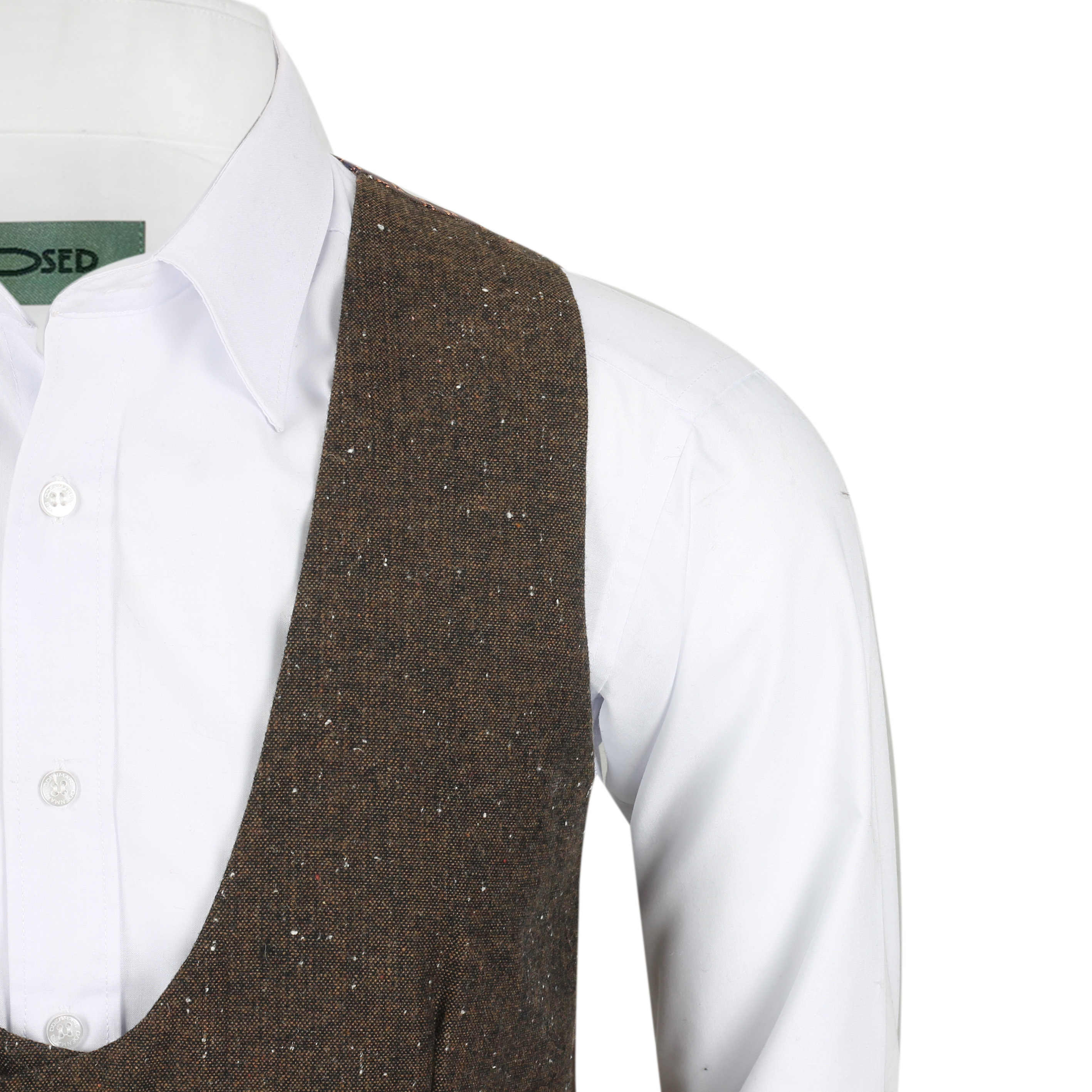 LEON - BROWN DOUBLE BREASTED WAISTCOAT