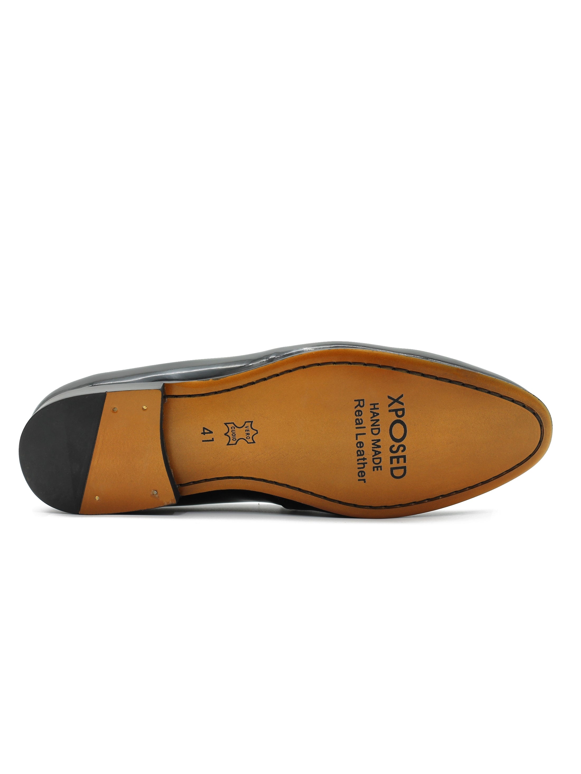 SCHWARZE LEDERLOAFERS MIT GLÄNZENDER GOLDSCHNALLE