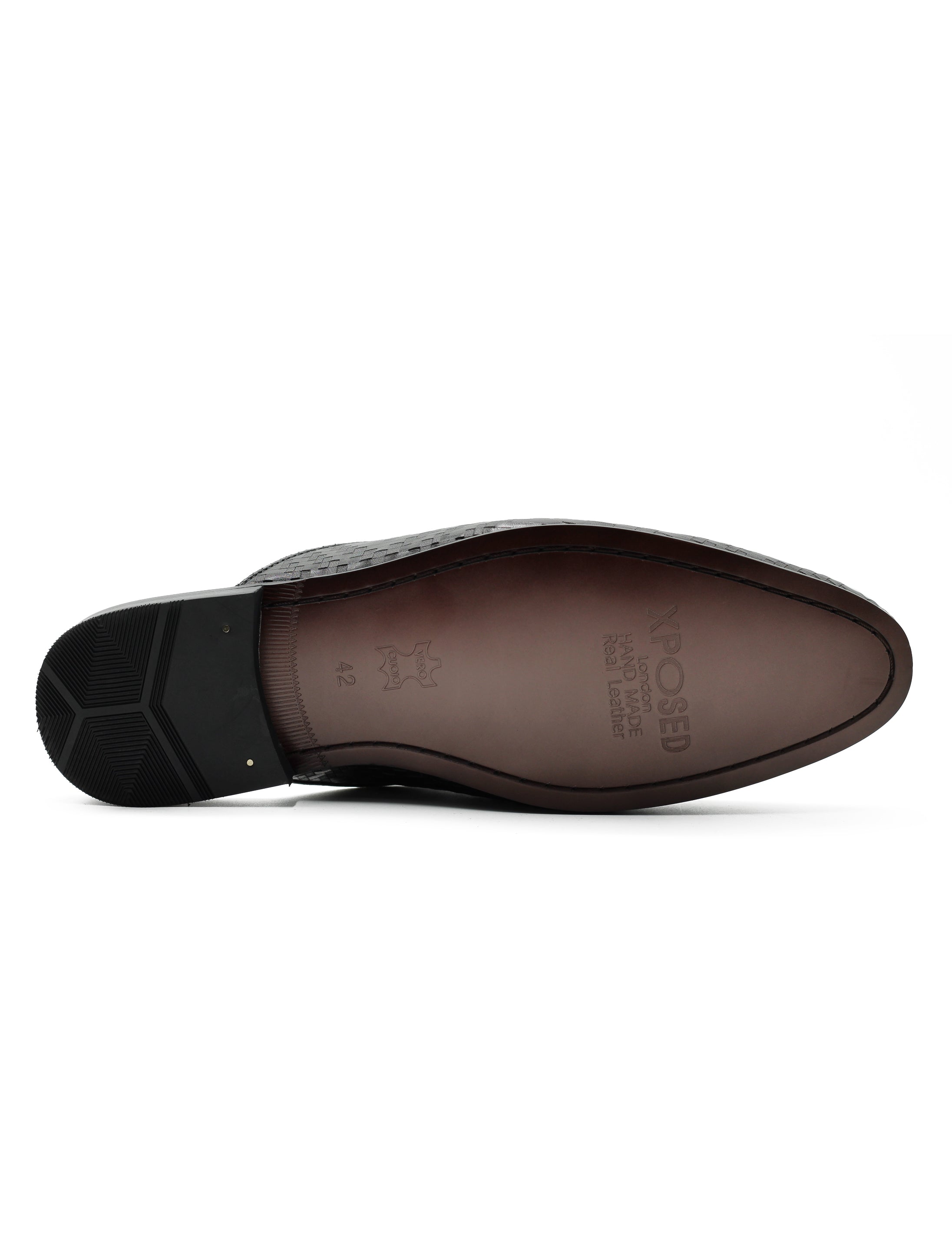 Black Woven Embossed Leather Half Mules