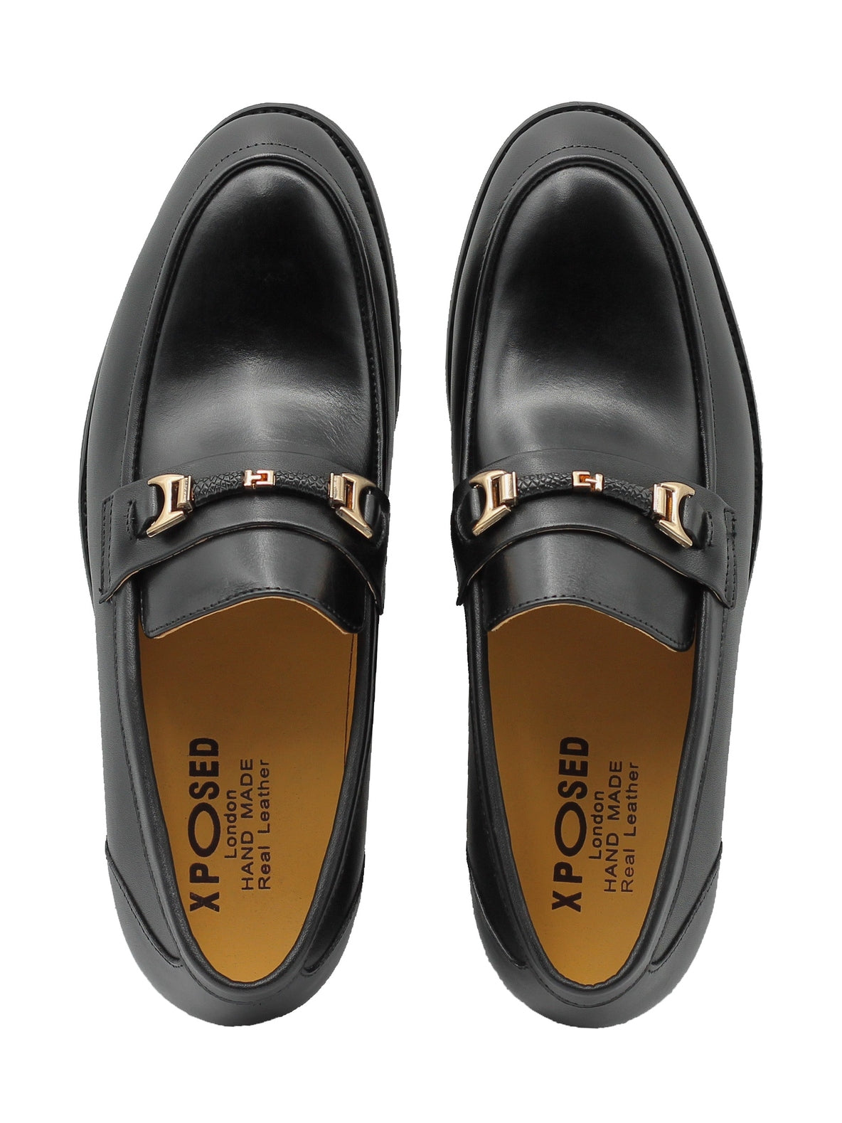 ORNAMENT BUCKLE LOAFERS IN BLACK