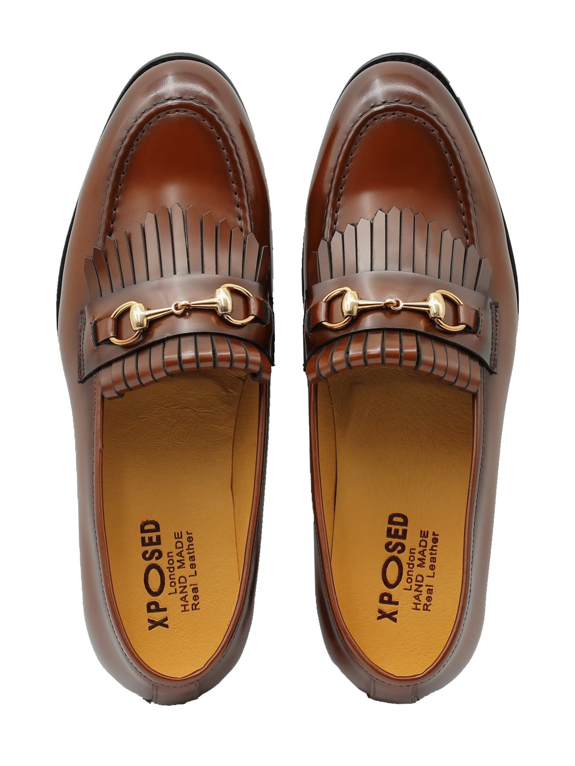 FRINGE KILTIE LOAFERS SNAFFLE BIT IN BROWN