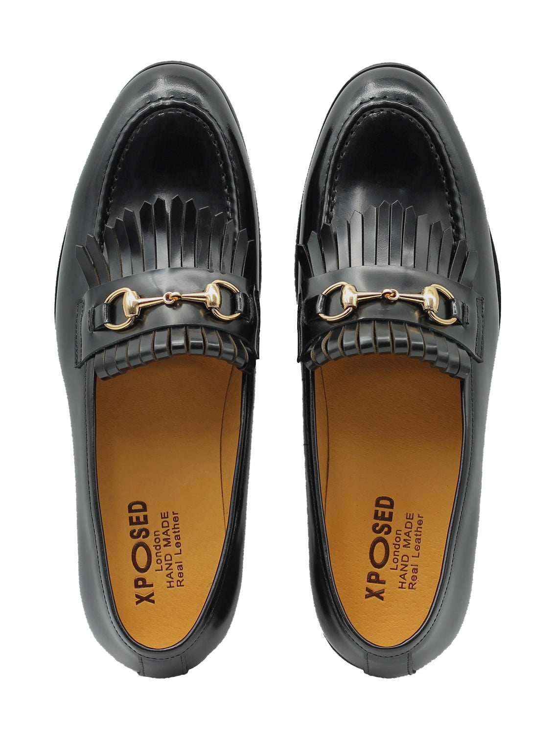 FRINGE KILTIE LOAFERS SNAFFLE BIT IN BLACK