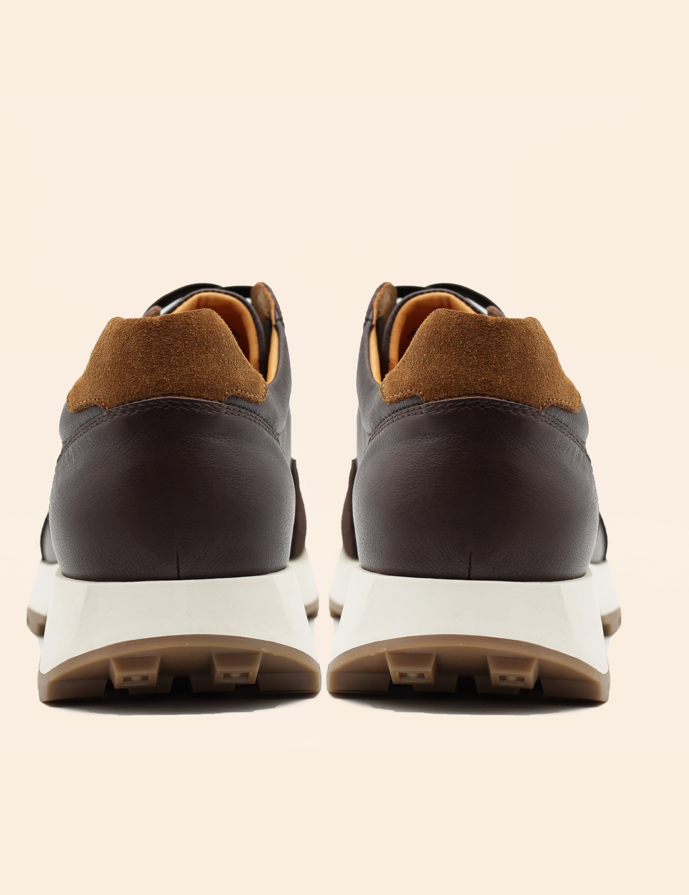 Men’s Brown Real Leather & Suede Trainers