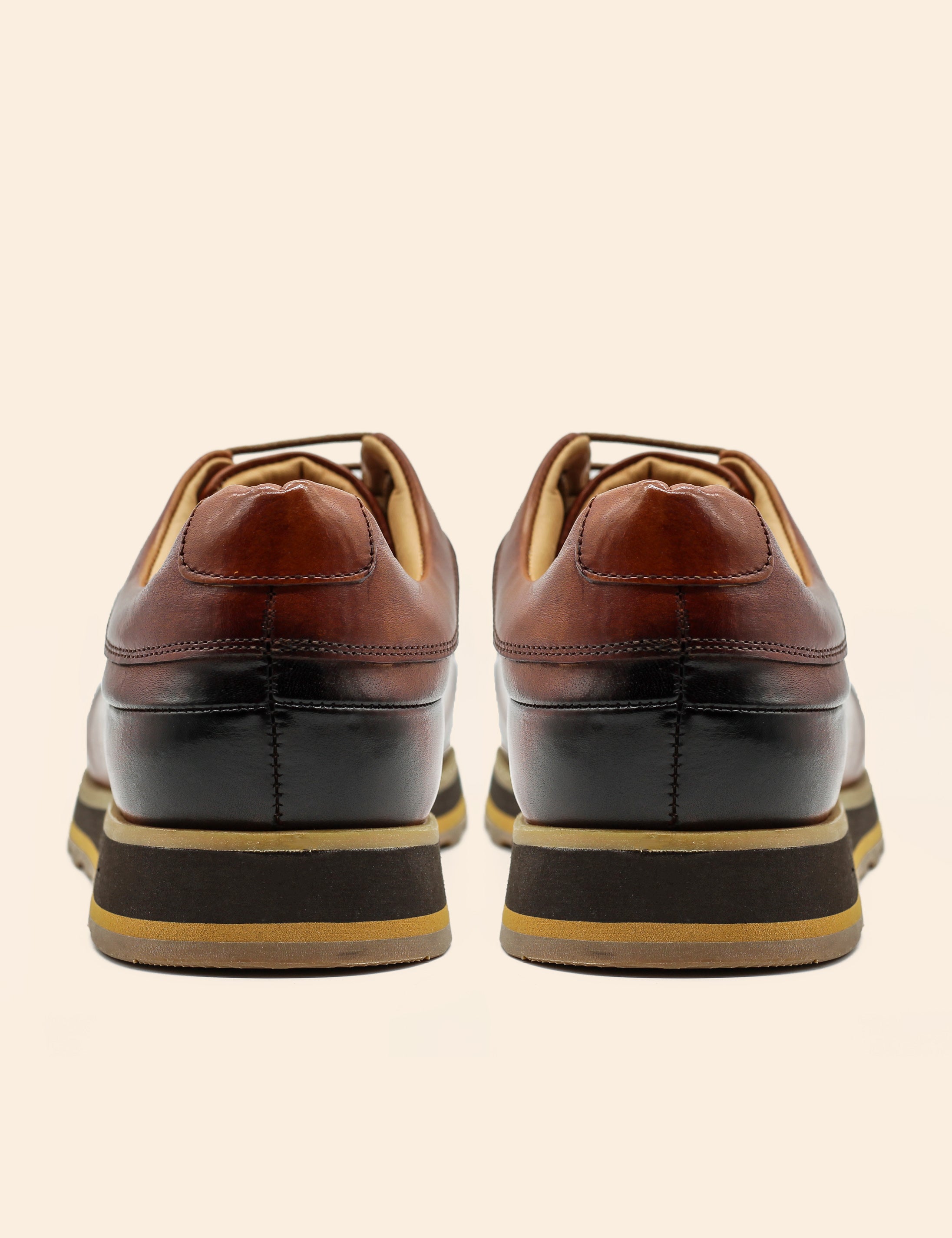 Men’s Tan Real Leather Trainers