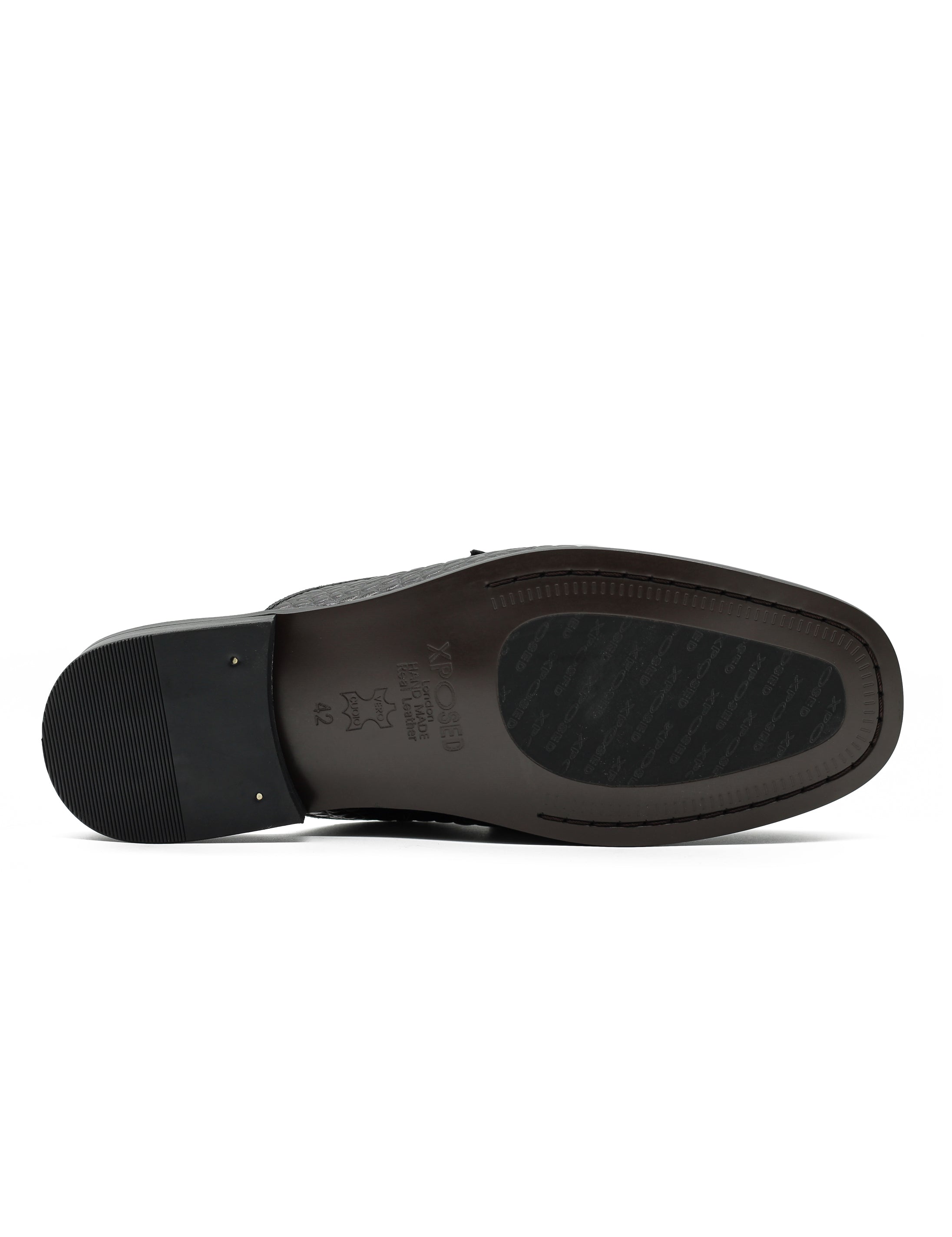 Black Leather Backless Mules Half Shoes