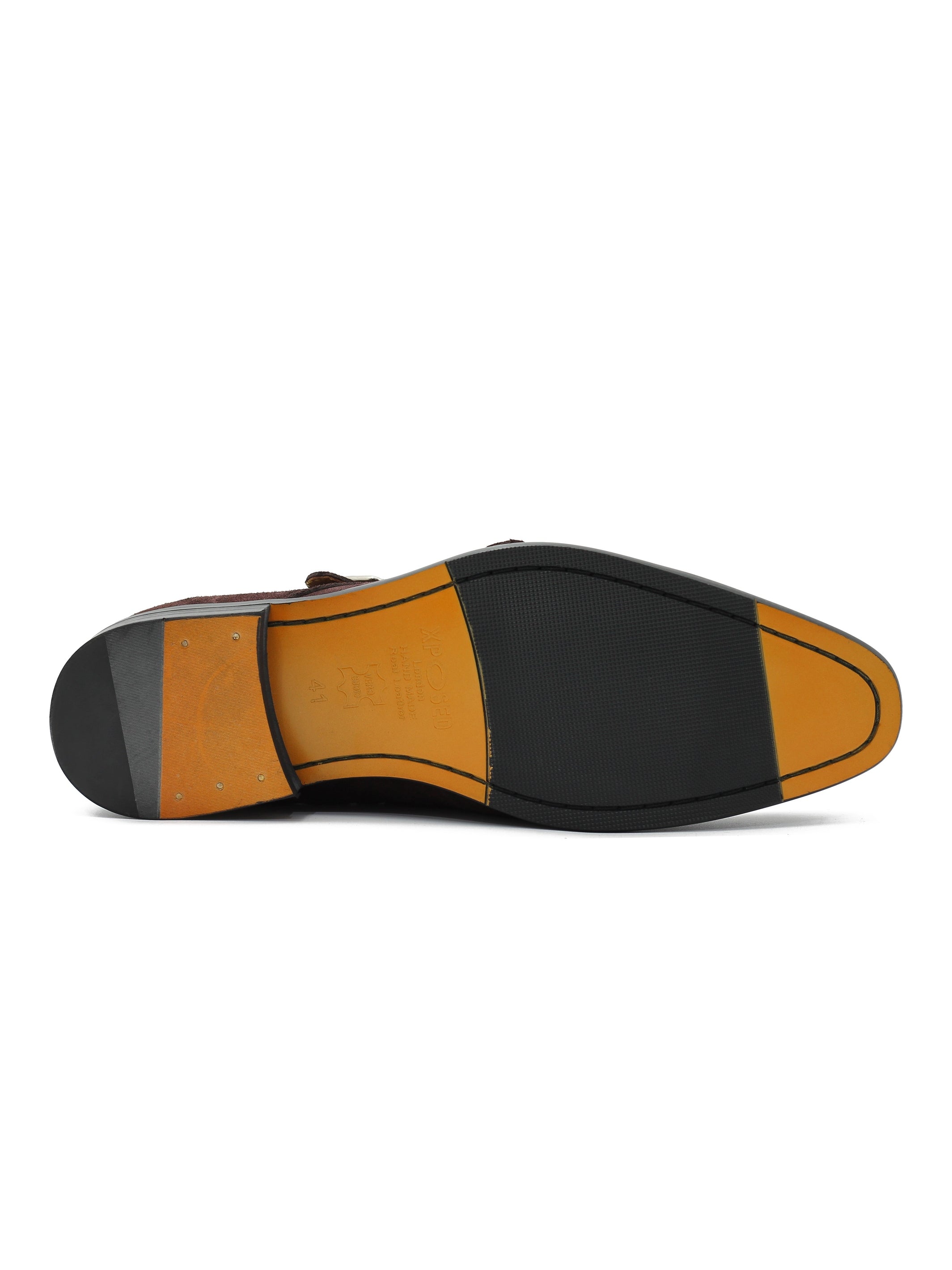 BROWN SUEDE DOUBLE MONK SHOES