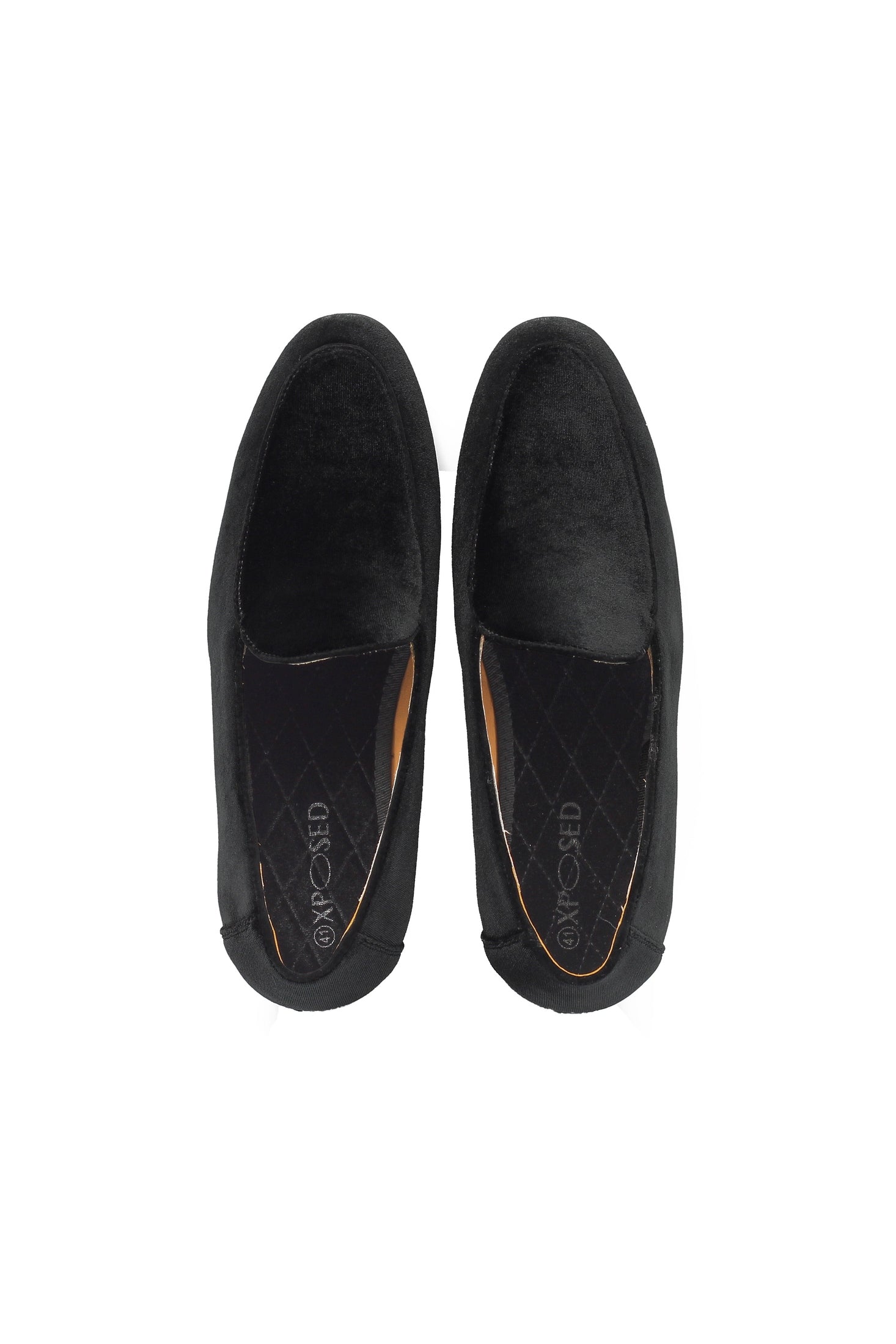 BLACK VELVET TUXEDO SLIPPERS