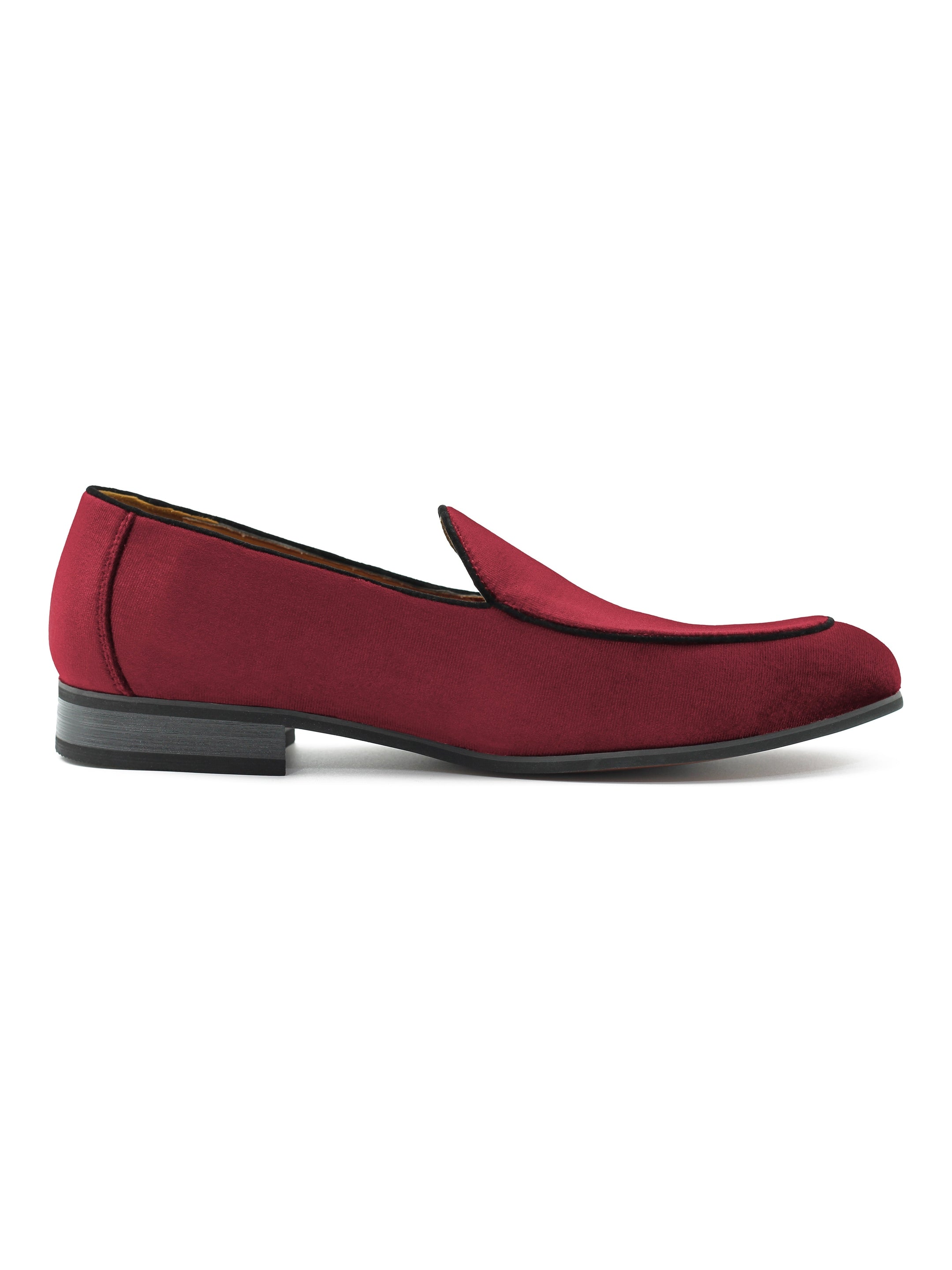 MAROON VELVET TUXEDO SLIPPERS