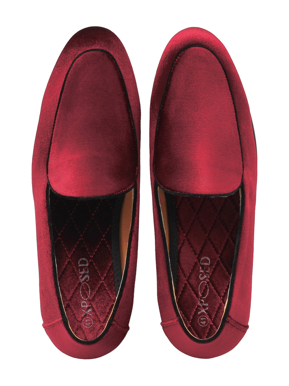 MAROON VELVET TUXEDO SLIPPERS