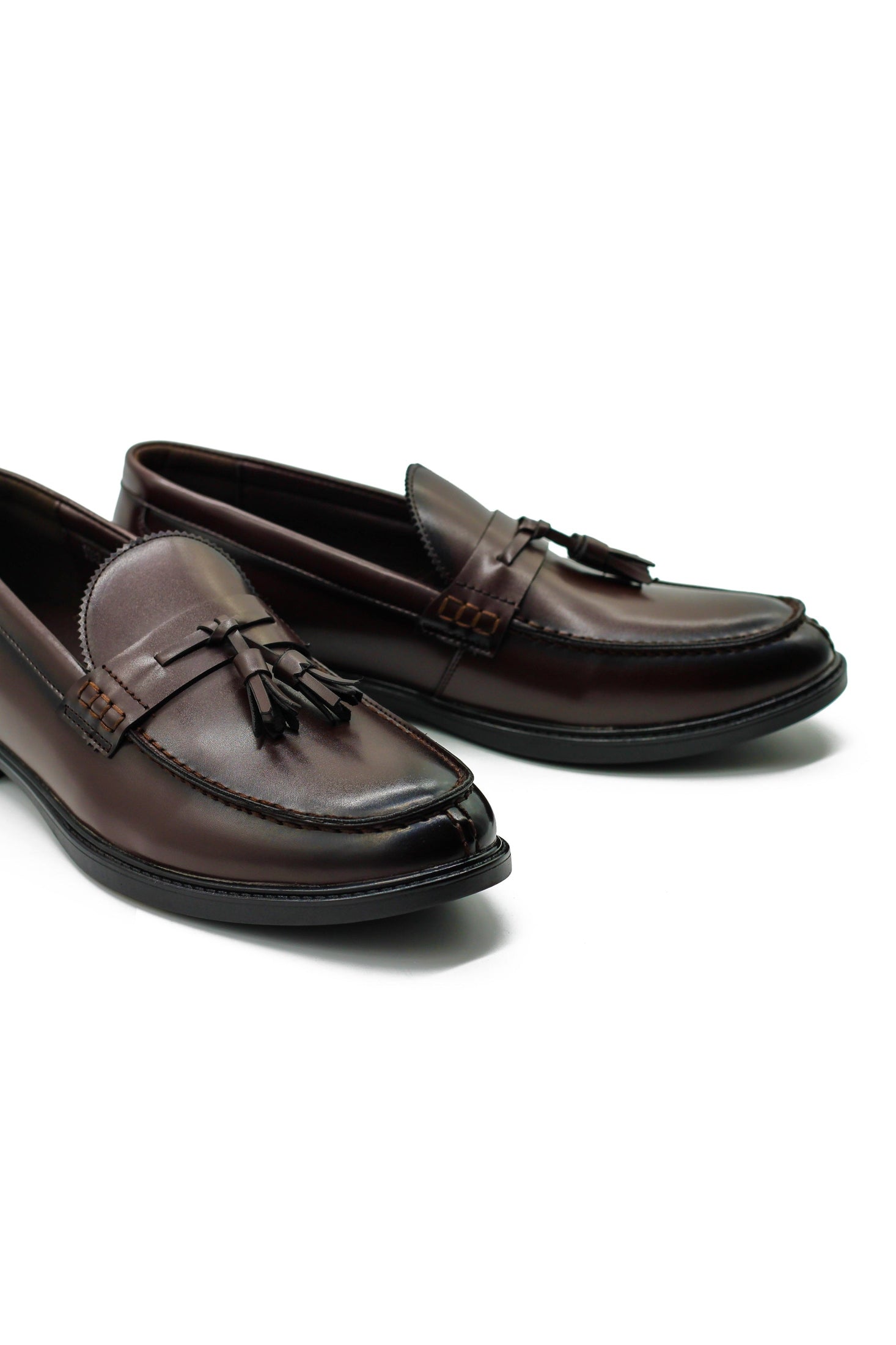 Men’s Brown Faux Leather Retro Tassel Loafers